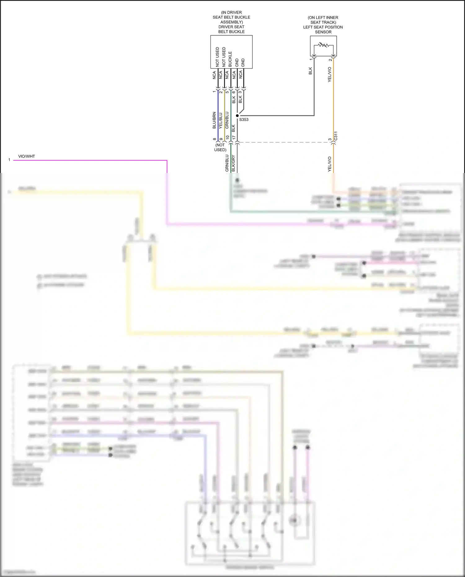 Wiring diagram driver buckle switch for Ford Edge III (2023-2024) (1 of 1)