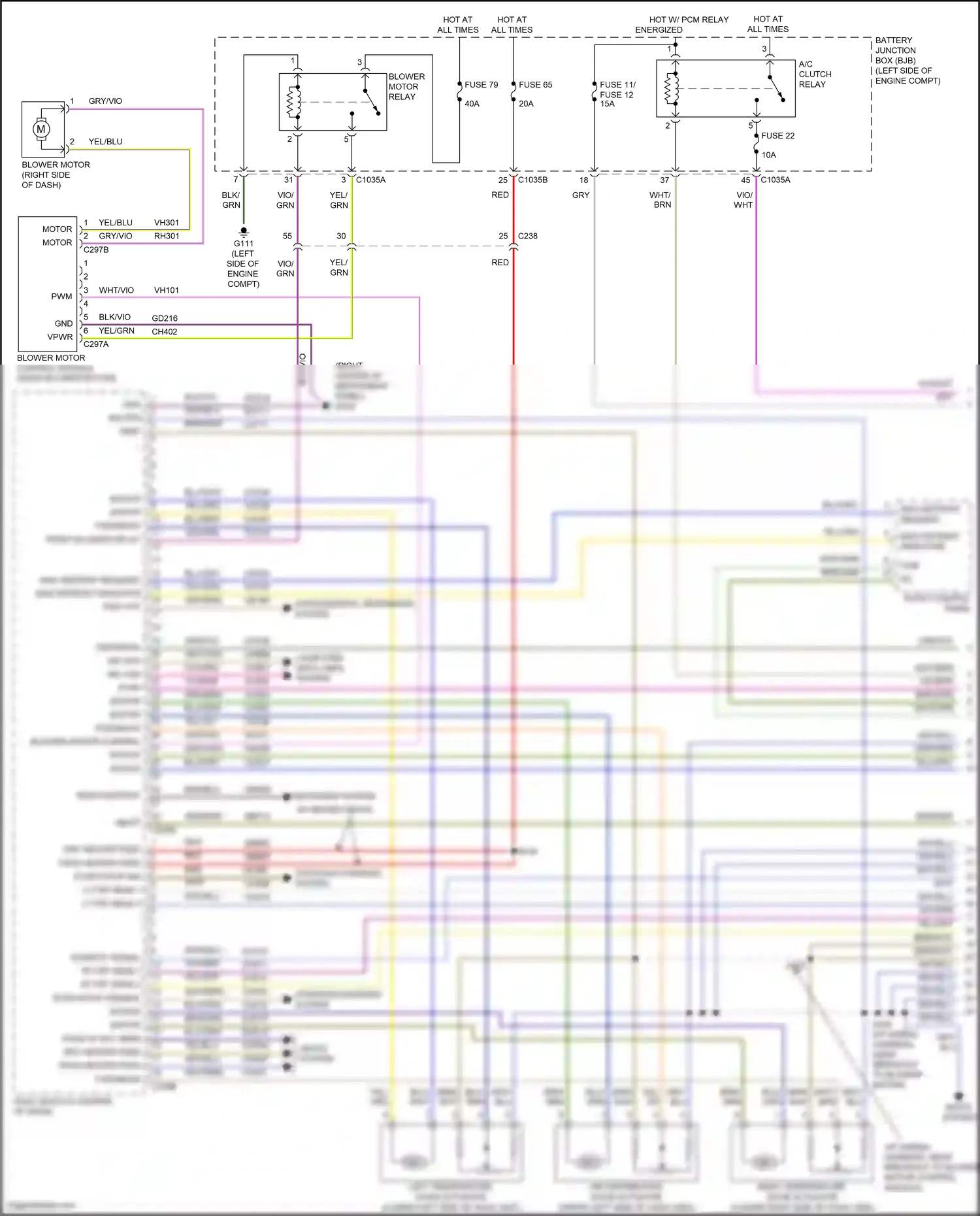 Wiring diagram front blower relay for Ford Edge III (2023-2024) (1 of 1)