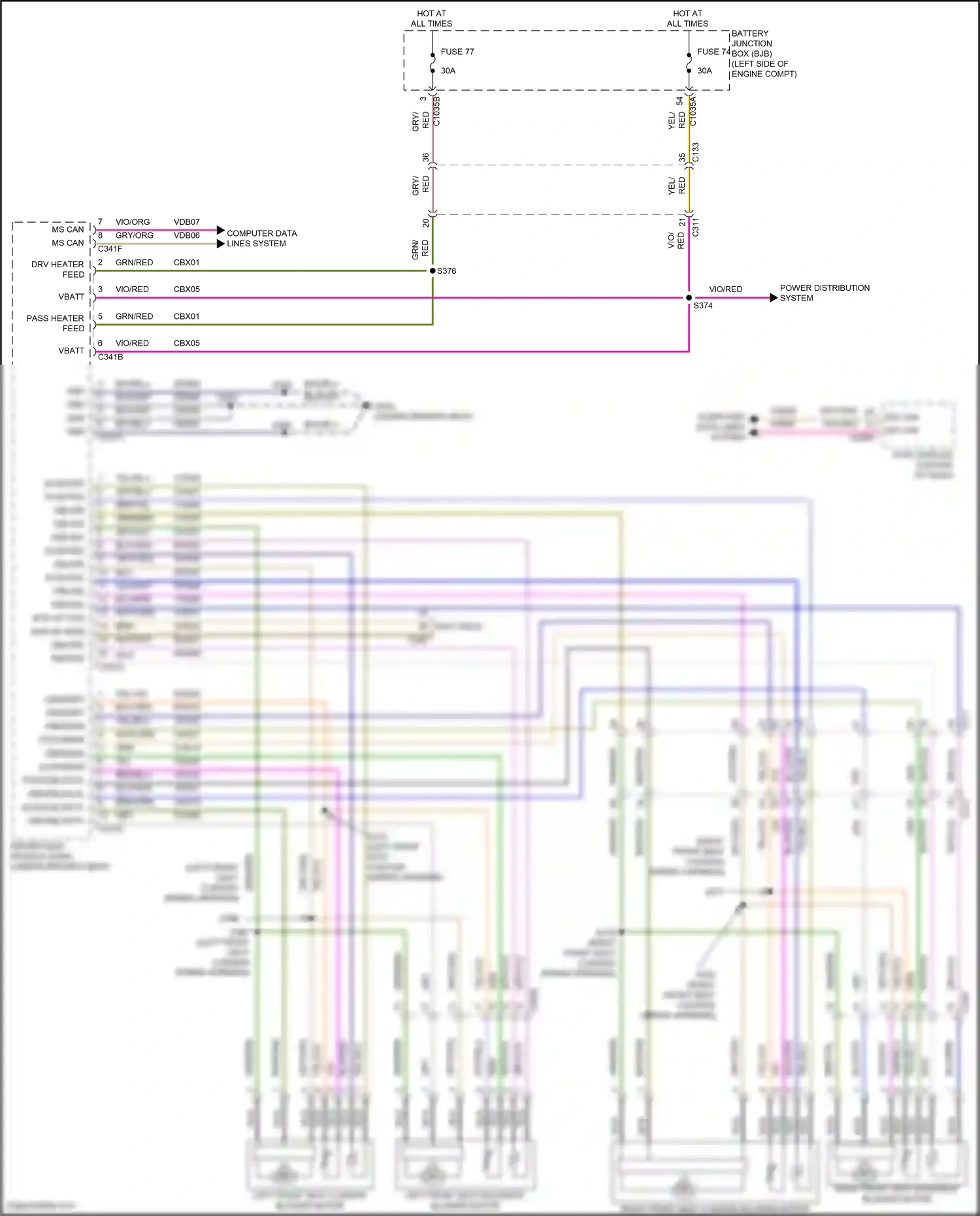 Wiring diagram fuse 77 for Ford Edge III (2023-2024) (1 of 3)