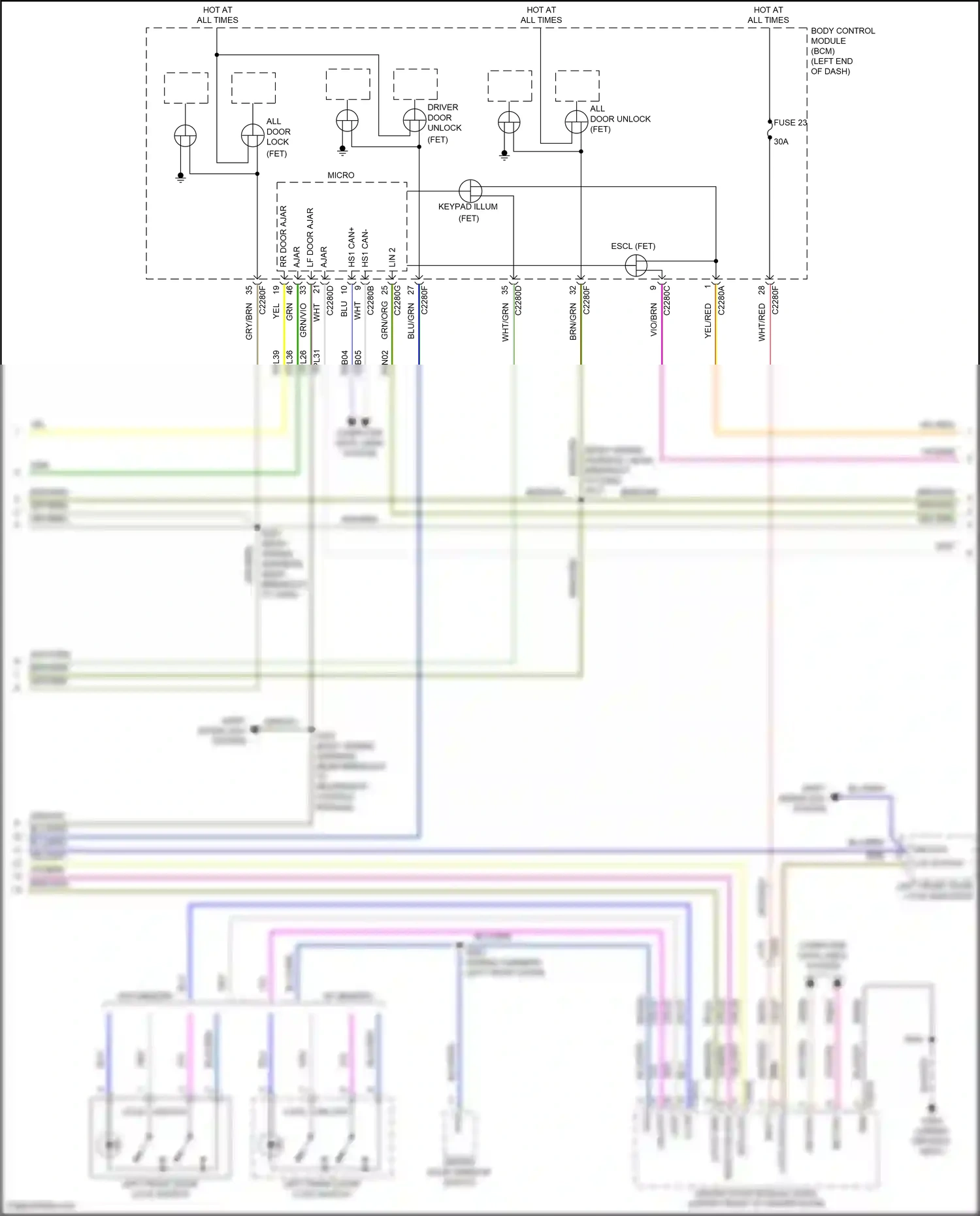 Wiring diagram grn/org for Ford Edge III (2023-2024) (1 of 53)