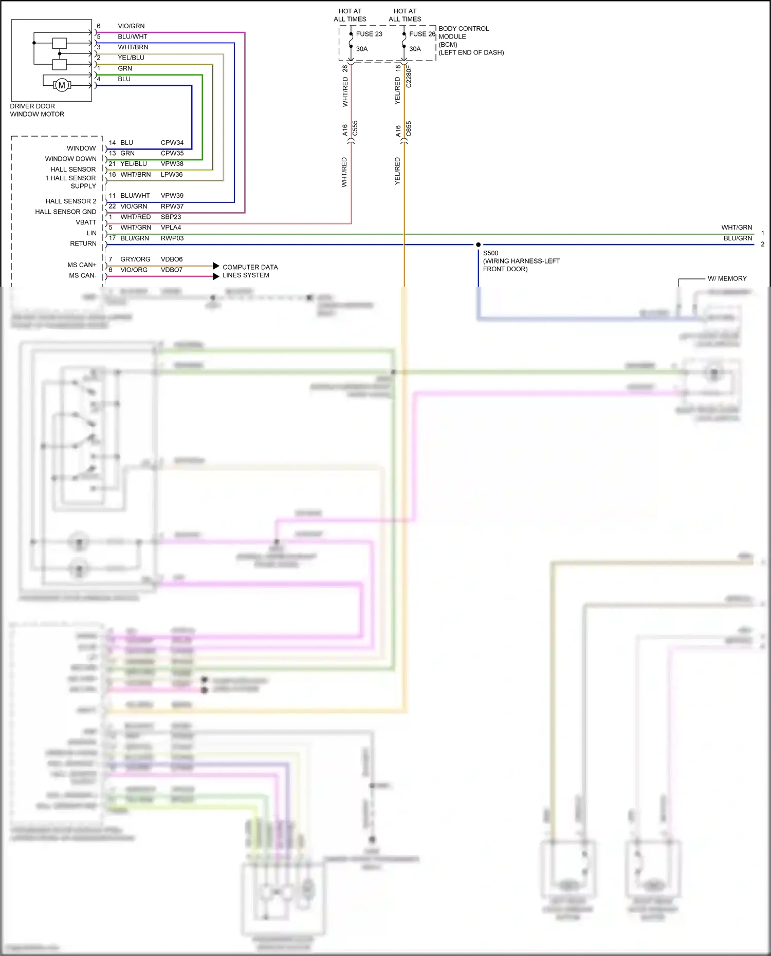 Wiring diagram hall sensor supply for Ford Edge III (2023-2024) (1 of 1)