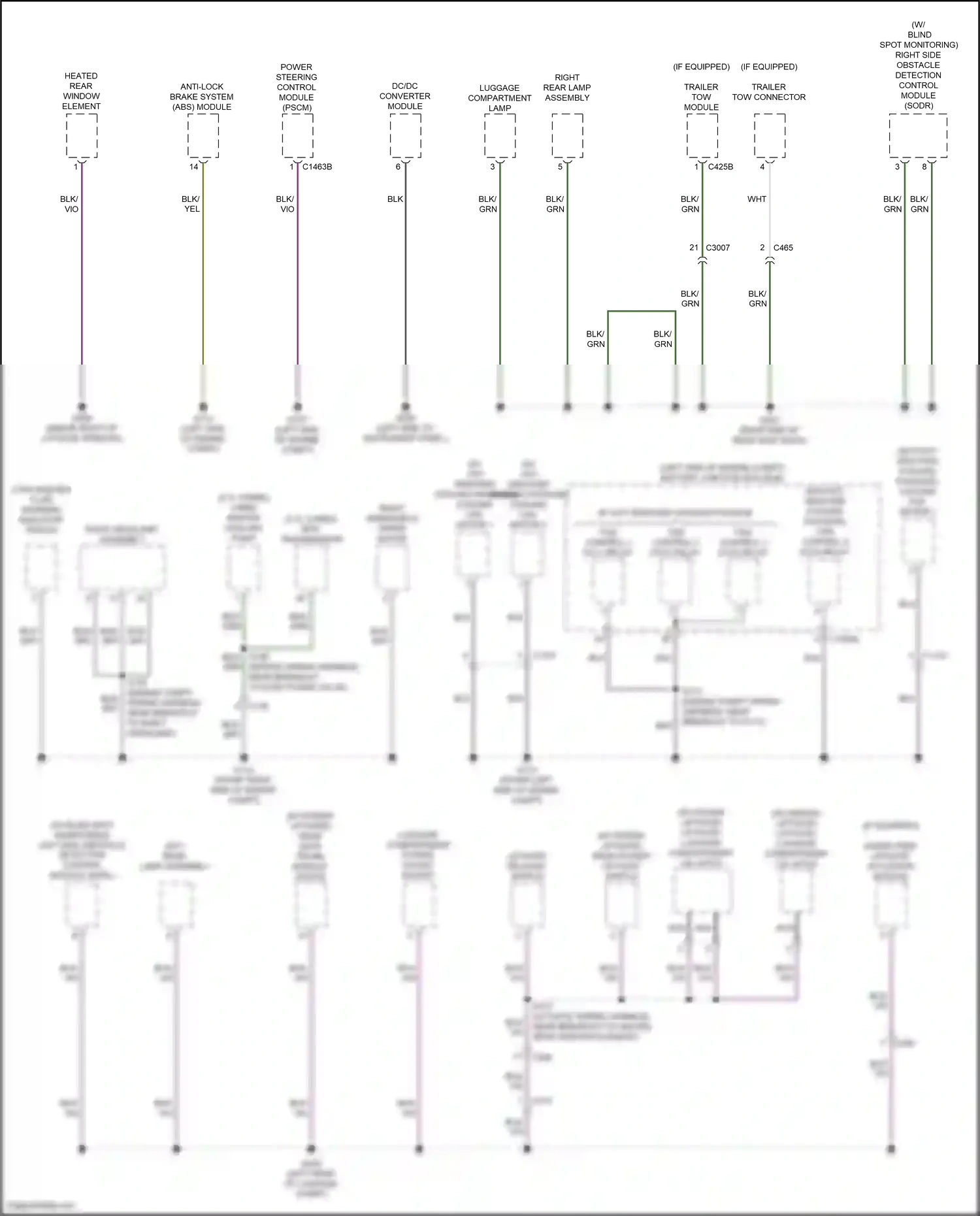Wiring diagram heated rear window element for Ford Edge III (2023-2024) (2 of 2)