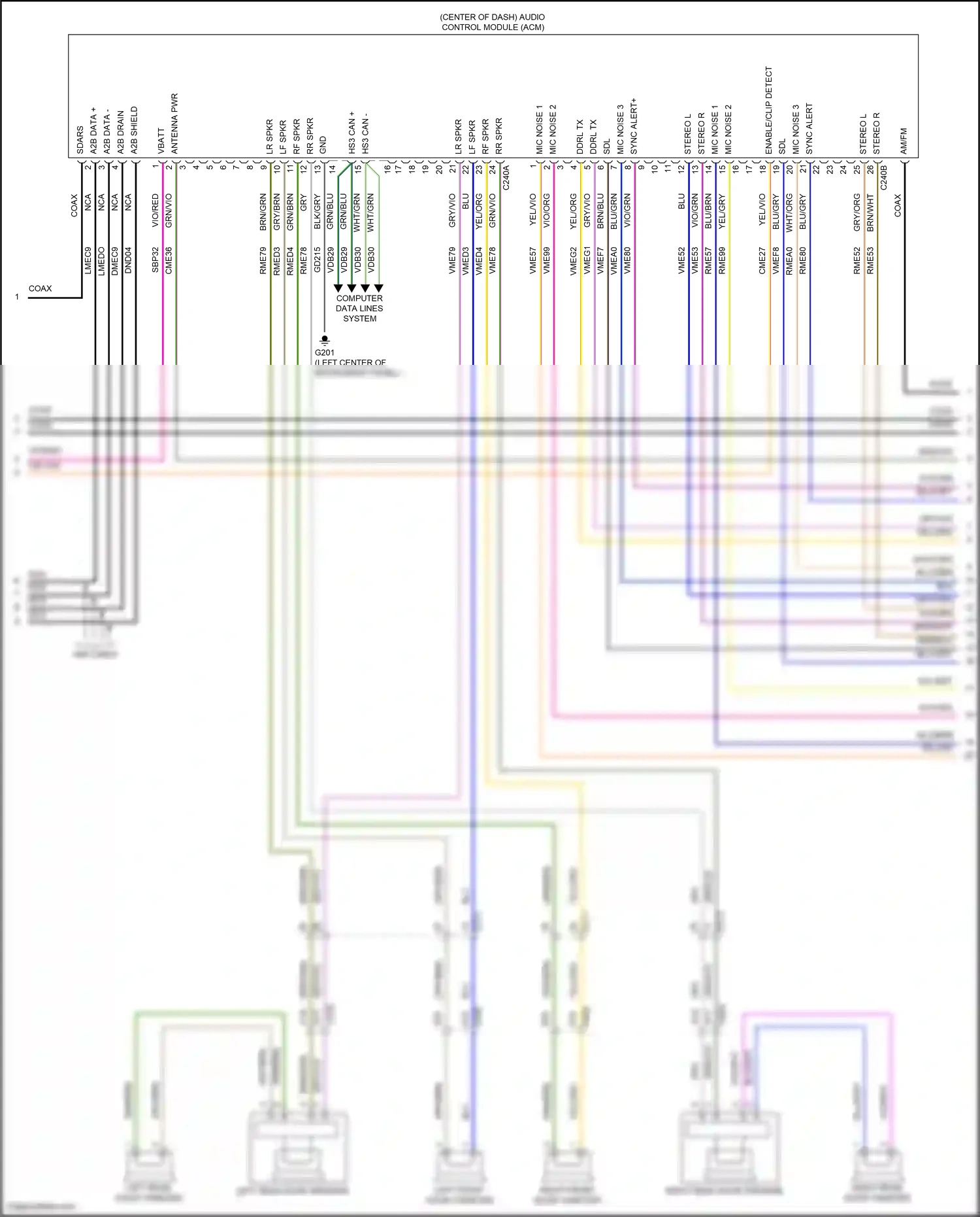 Wiring diagram lf spkr for Ford Edge III (2023-2024) (2 of 6)