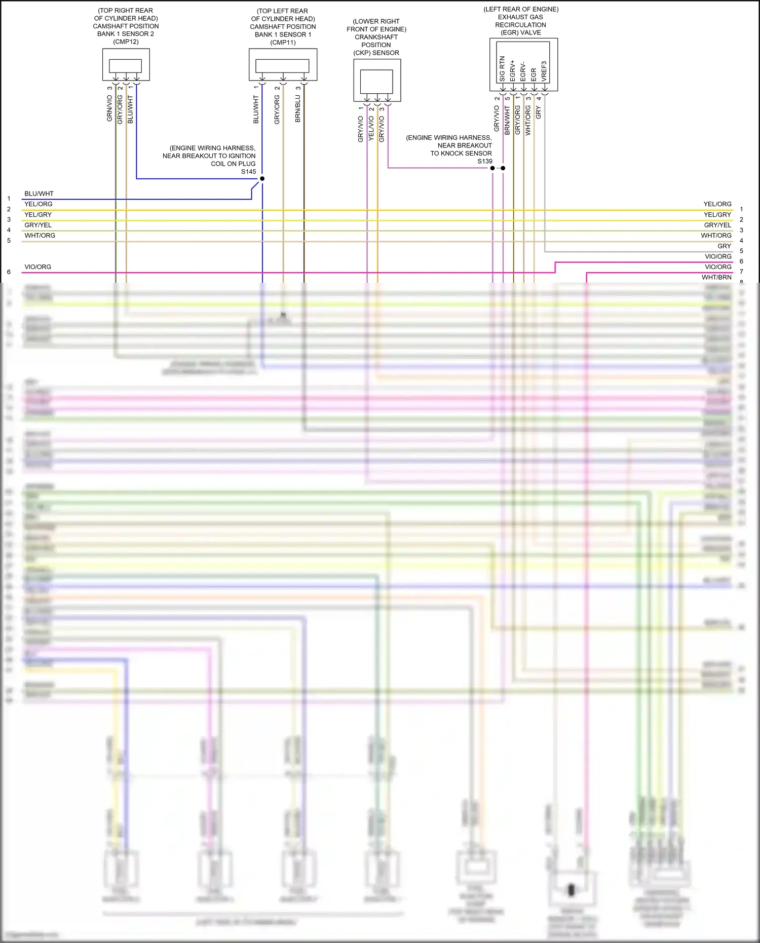 Wiring diagram lower right front of engine) for Ford Edge III (2023-2024) (1 of 1)