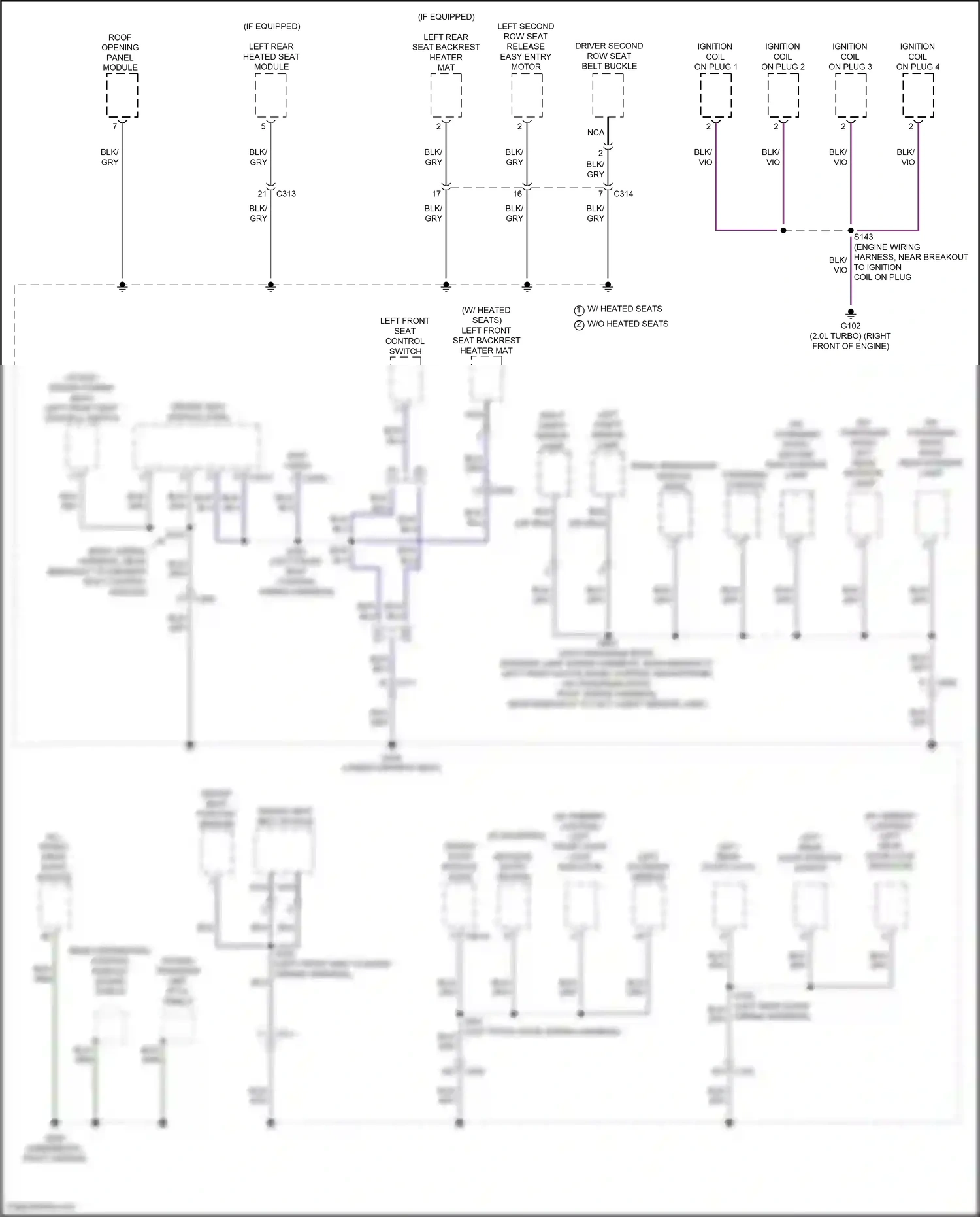 Wiring diagram roof opening panel module for Ford Edge III (2023-2024) (1 of 4)