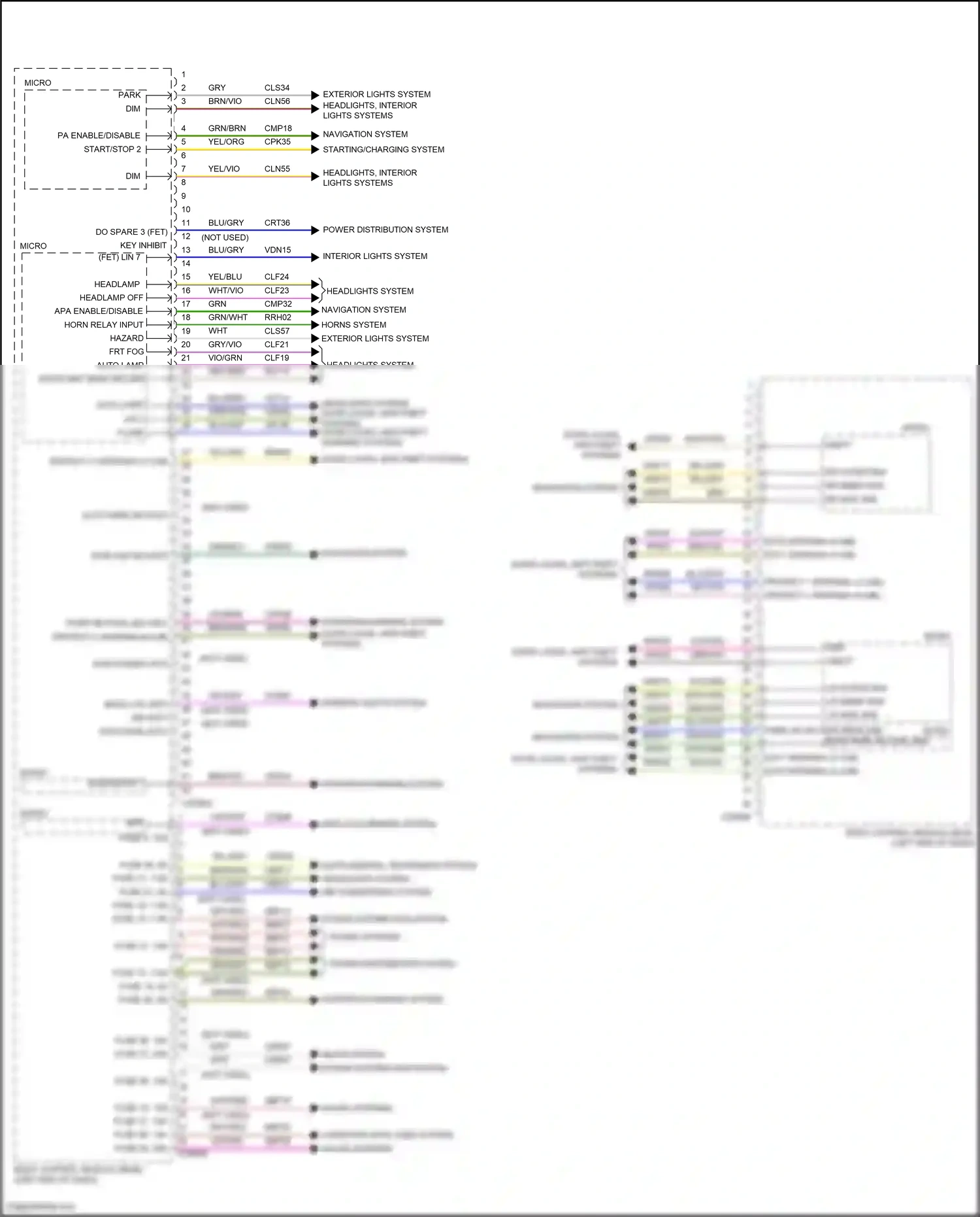 Wiring diagram rr outer sns for Ford Edge III (2023-2024) (1 of 2)