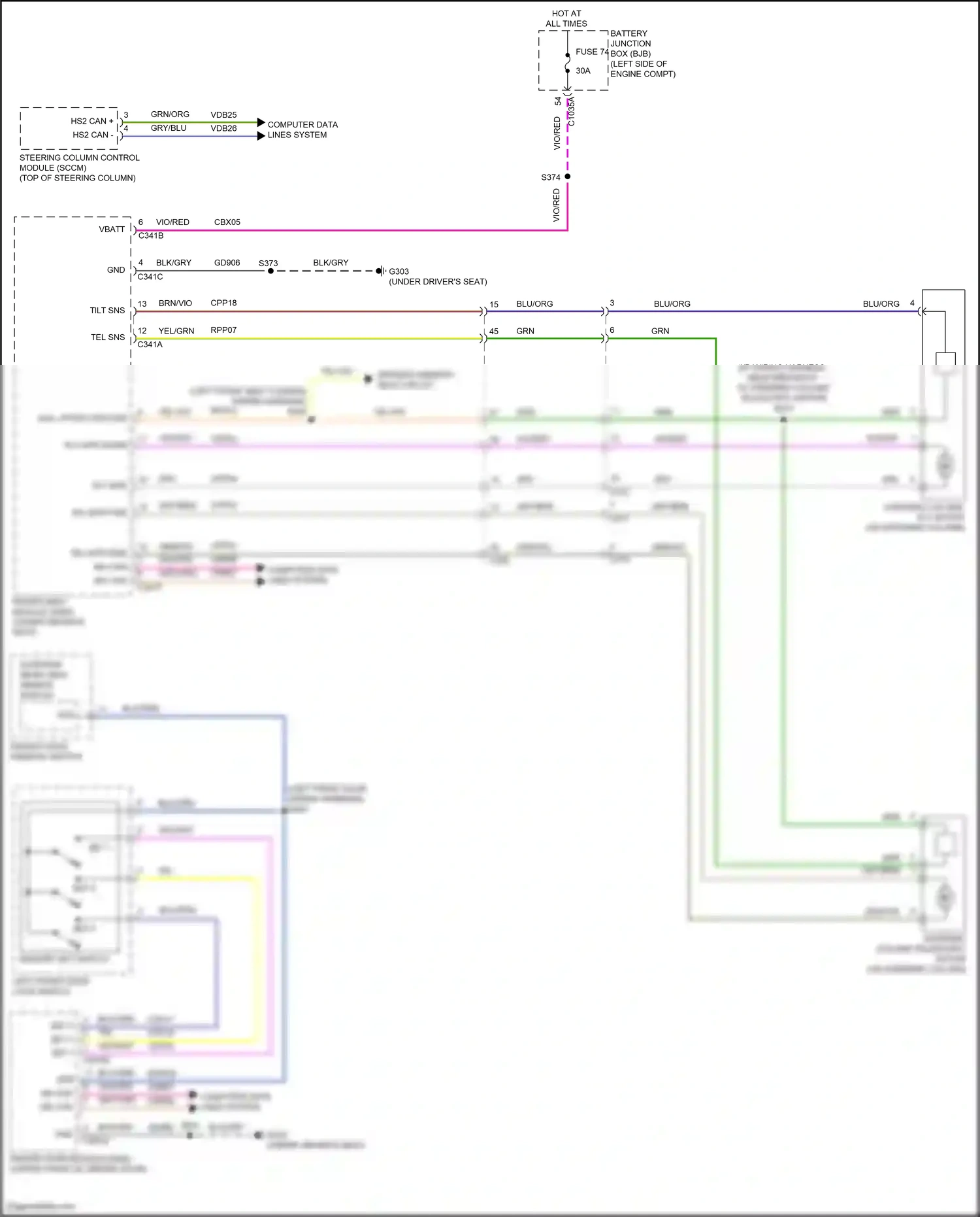 Wiring diagram vio/wht for Ford Edge III (2023-2024) (18 of 45)