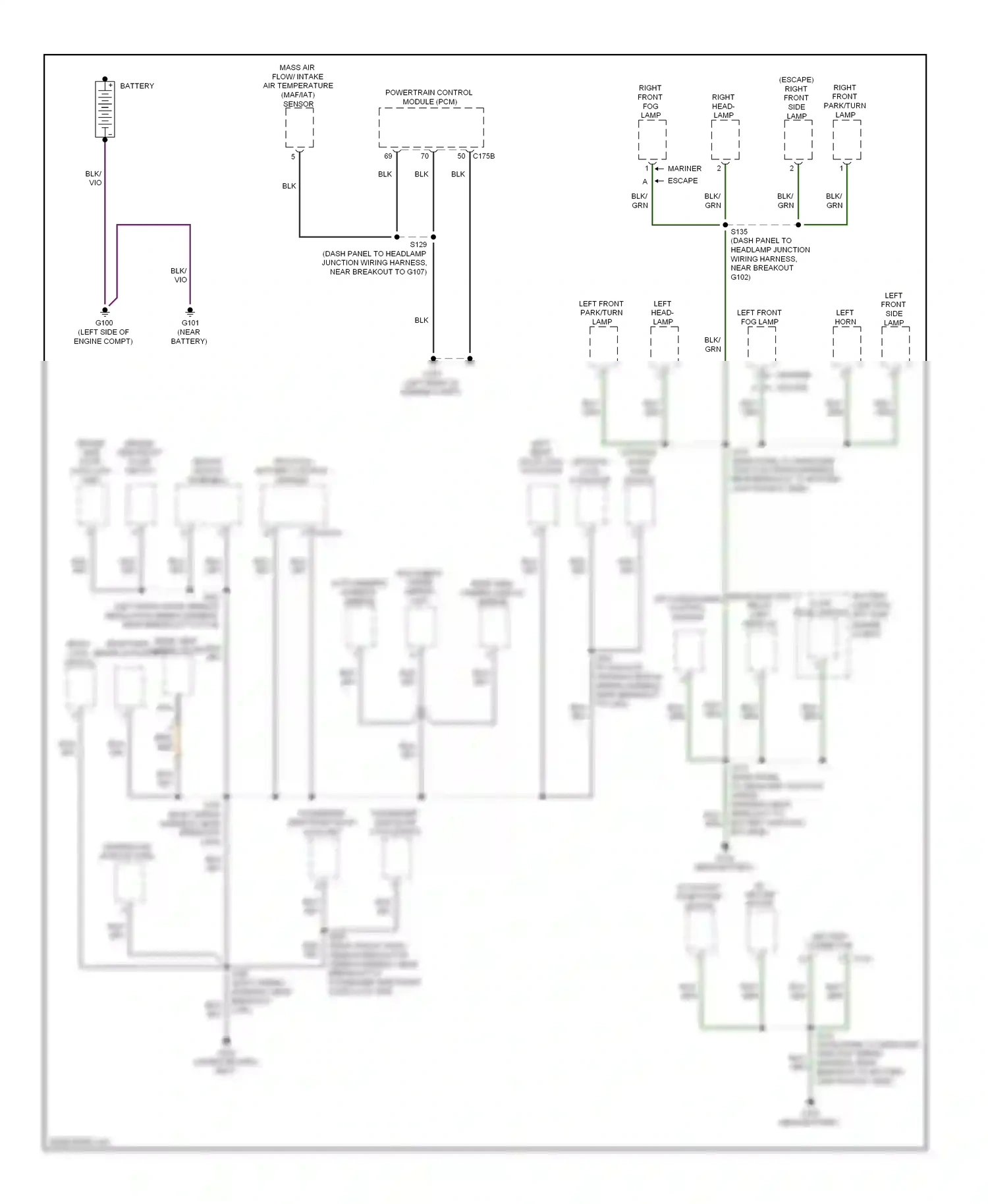 Ford Escape I facelift 2 (2007-2012) powertrain control module (pcm) wiring diagram  (2 of 8)