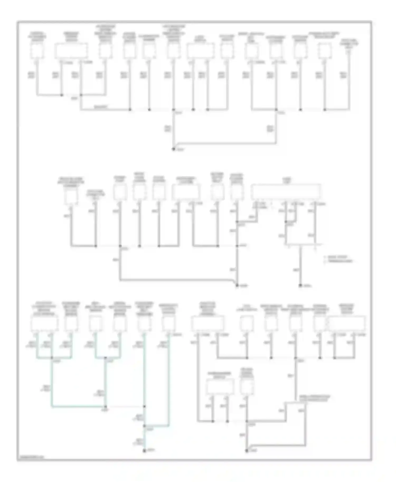 Escape Ford I facelift (2004-2007): Ground distribution circuit, except hybrid (1 of 3)
