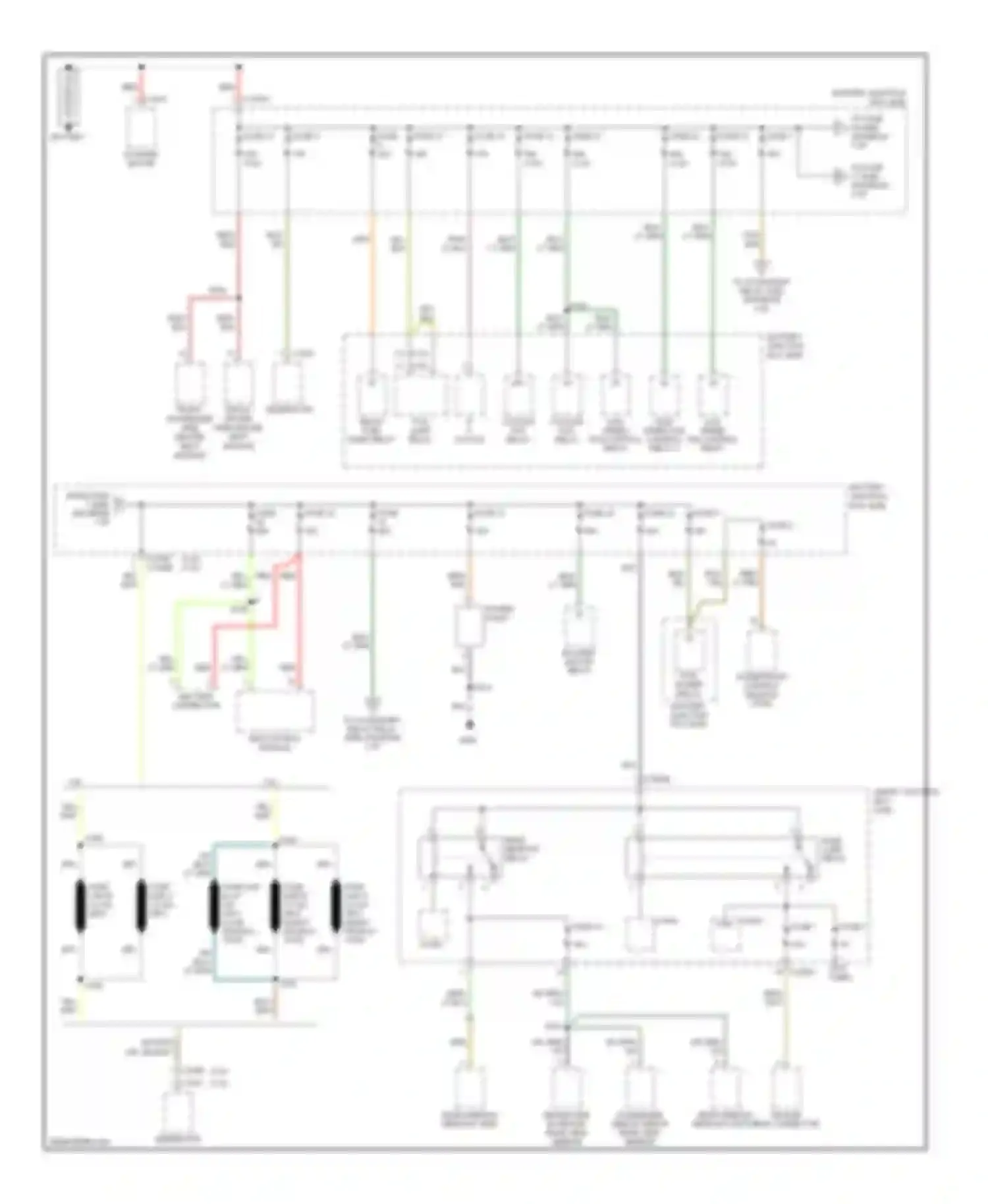 Escape Ford I facelift (2004-2007): Power distribution circuit, except hybrid (1 of 4)