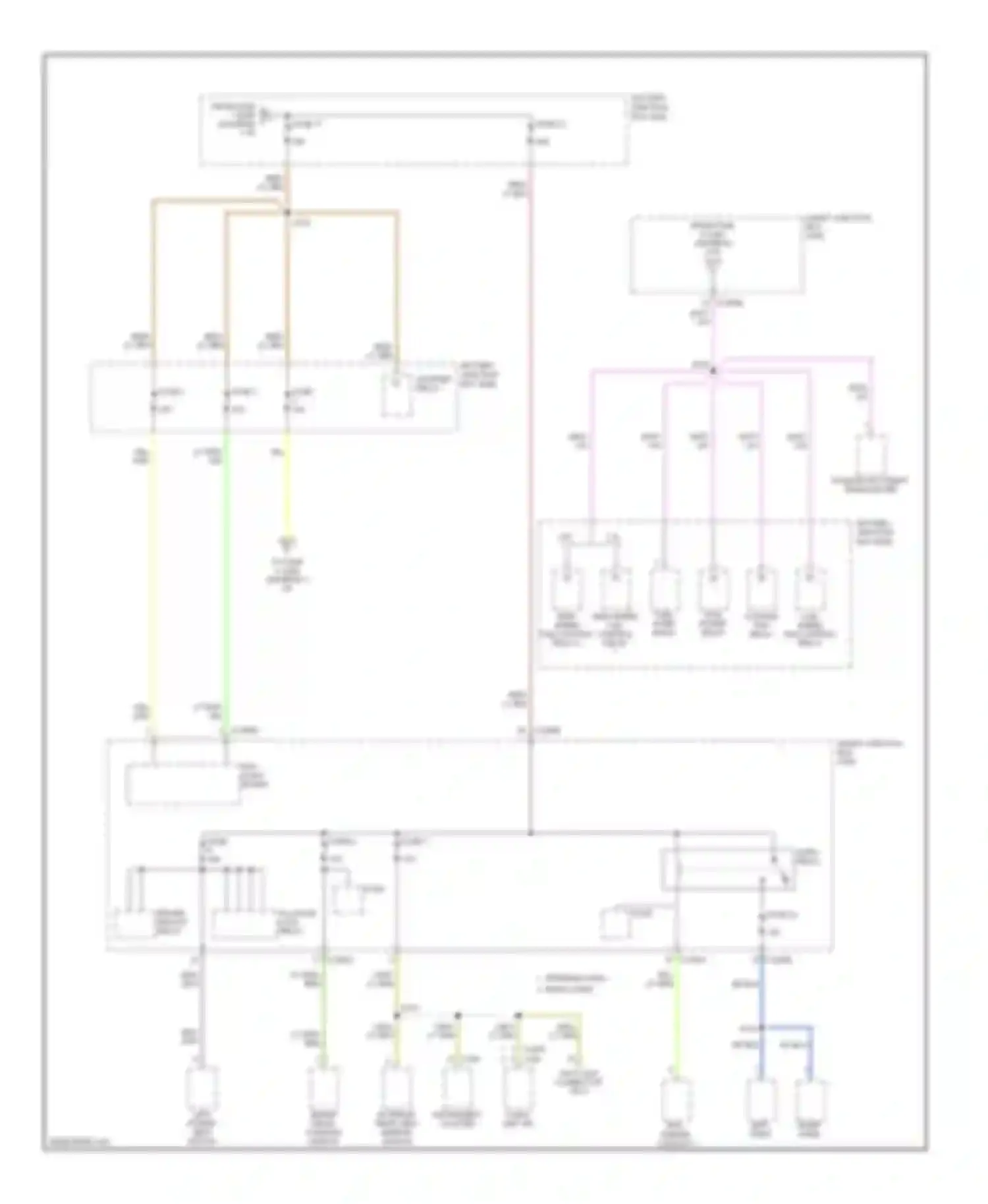 Escape Ford I facelift (2004-2007): Power distribution circuit, except hybrid (2 of 4)