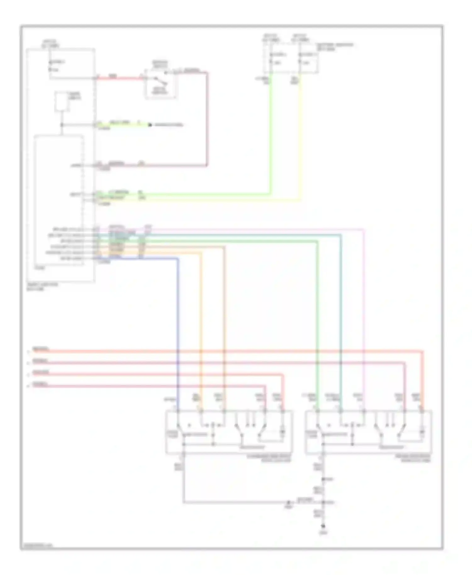 Escape Ford I facelift (2004-2007): Door lock circuit, except hybrid (2 of 2)