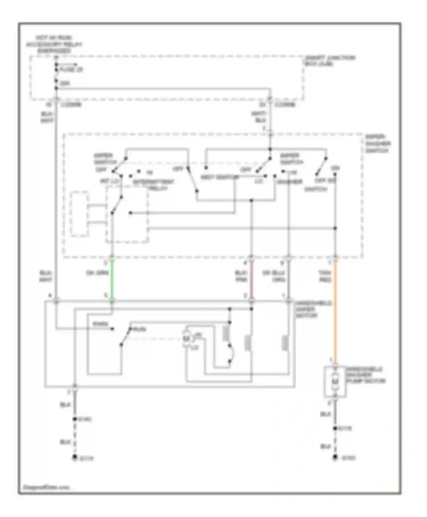 Escape Ford I facelift (2004-2007): Front wiper/washer circuit, hybrid
