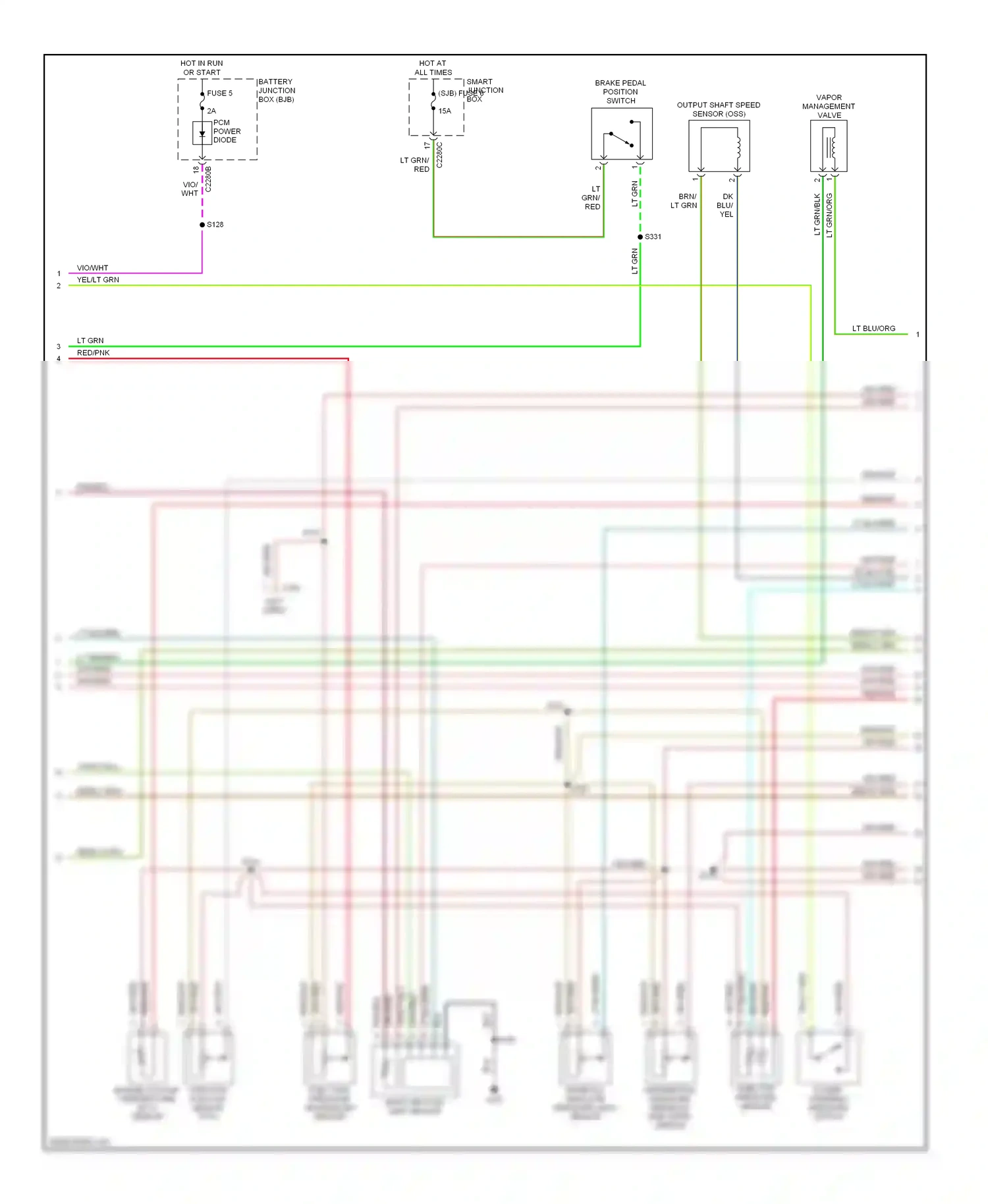 Ford Escape I facelift (2004-2007) engine coolant temperature (ect) sensor wiring diagram  (2 of 2)