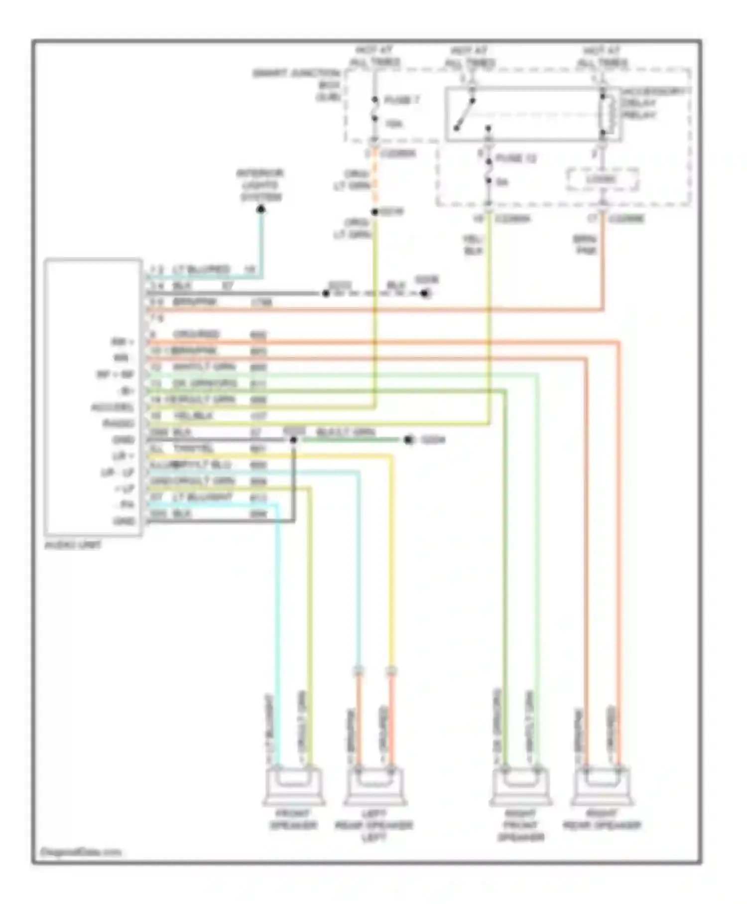 Wiring diagram fuse 12 for Ford Escape I facelift (2004-2007) (2 of 11)