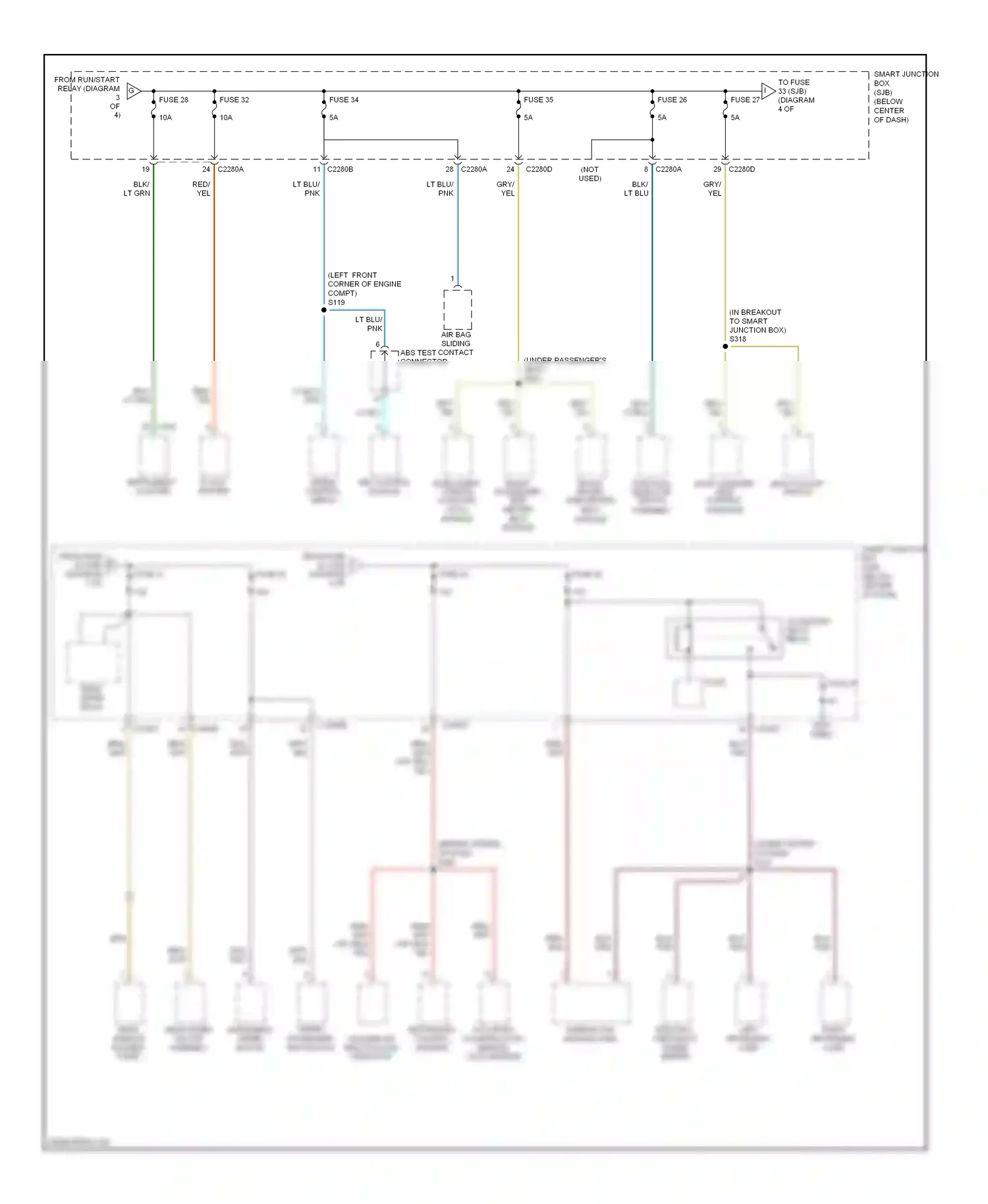 Ford Escape I facelift (2004-2007) occupant classification sensor (ocs) module wiring diagram  (3 of 5)