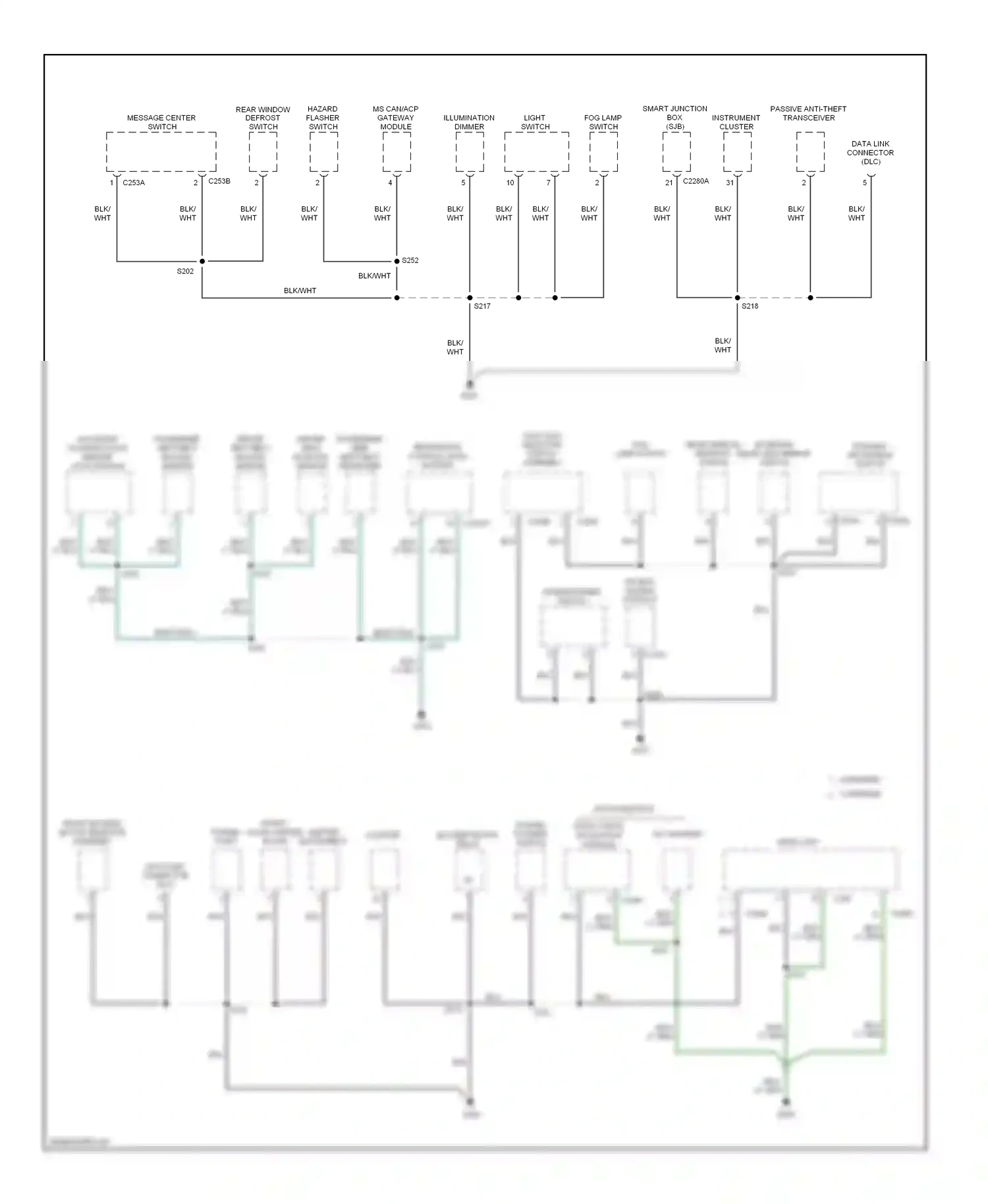 Ford Escape I facelift (2004-2007) occupant classification sensor (ocs) module wiring diagram  (2 of 5)