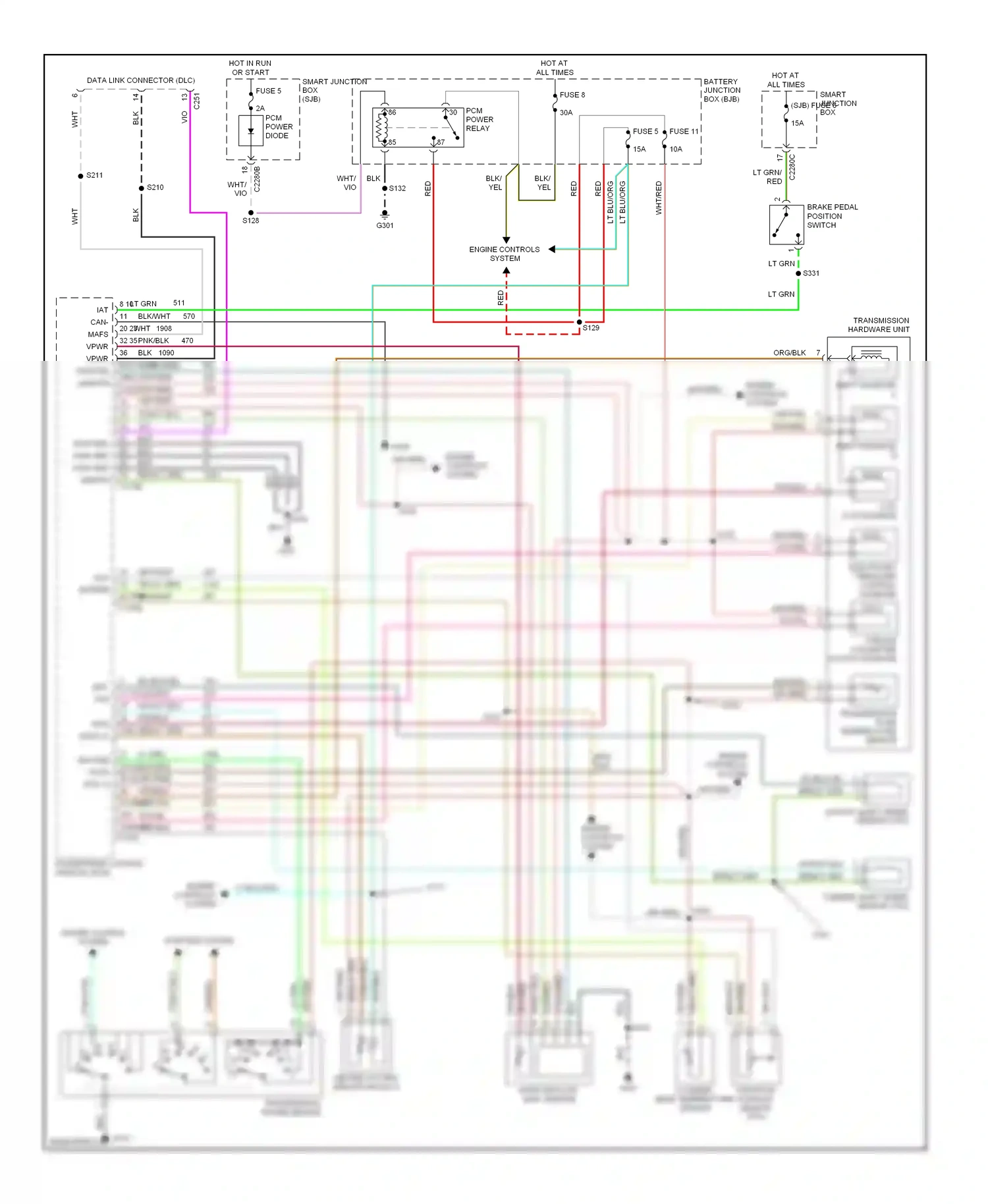 Ford Escape I facelift (2004-2007) powertrain control module (pcm) wiring diagram  (21 of 30)