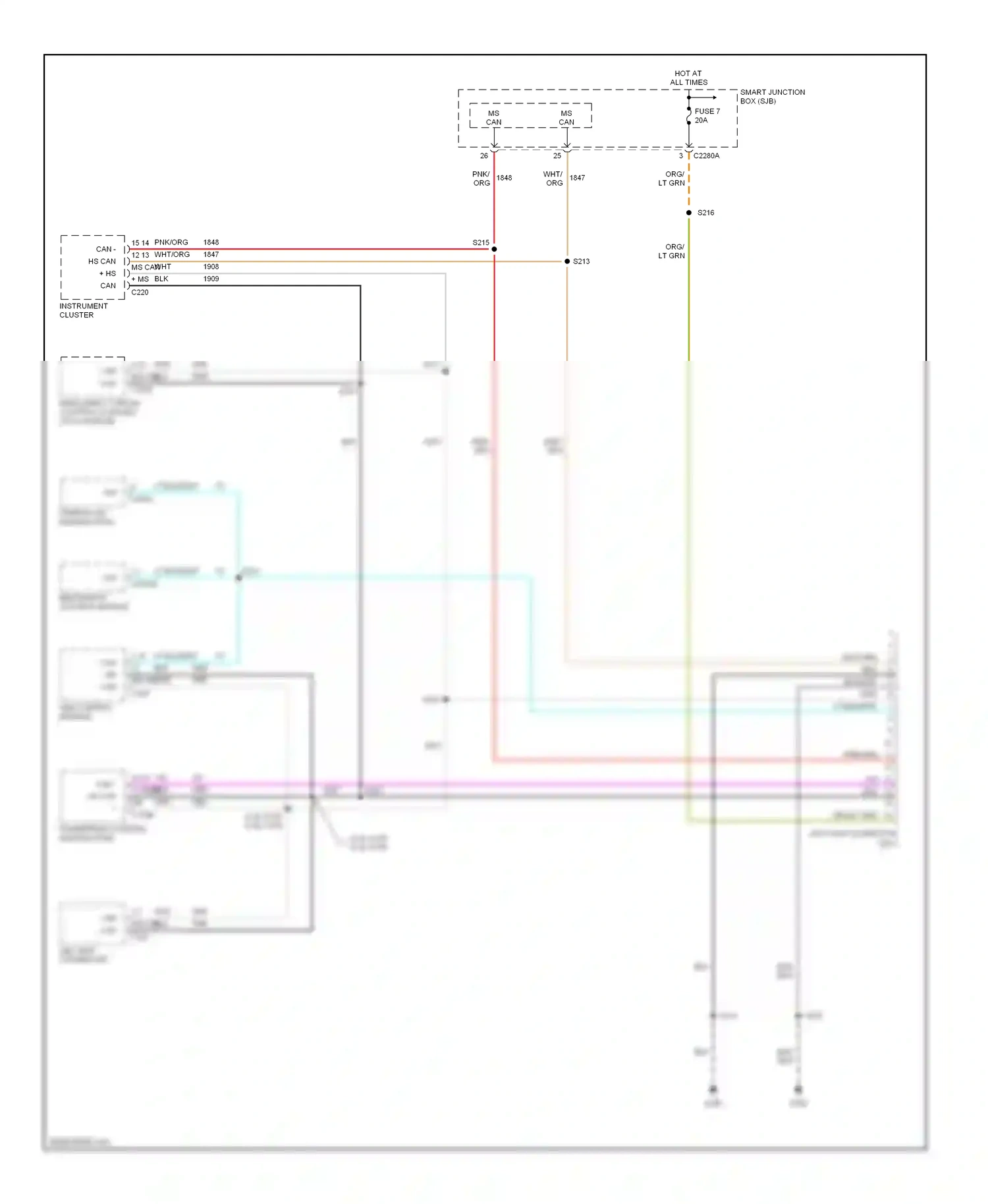 Ford Escape I facelift (2004-2007) powertrain control module (pcm) wiring diagram  (7 of 30)