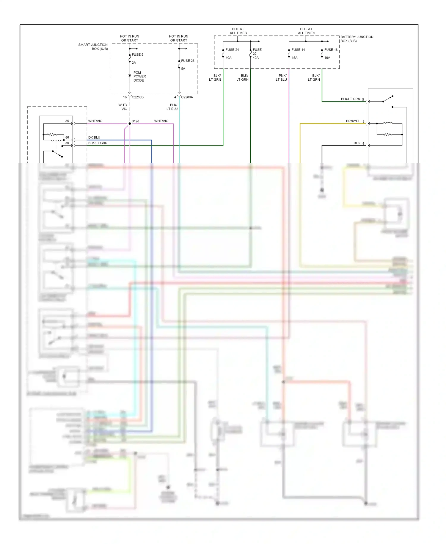 Ford Escape I facelift (2004-2007) powertrain control module (pcm) wiring diagram  (3 of 30)