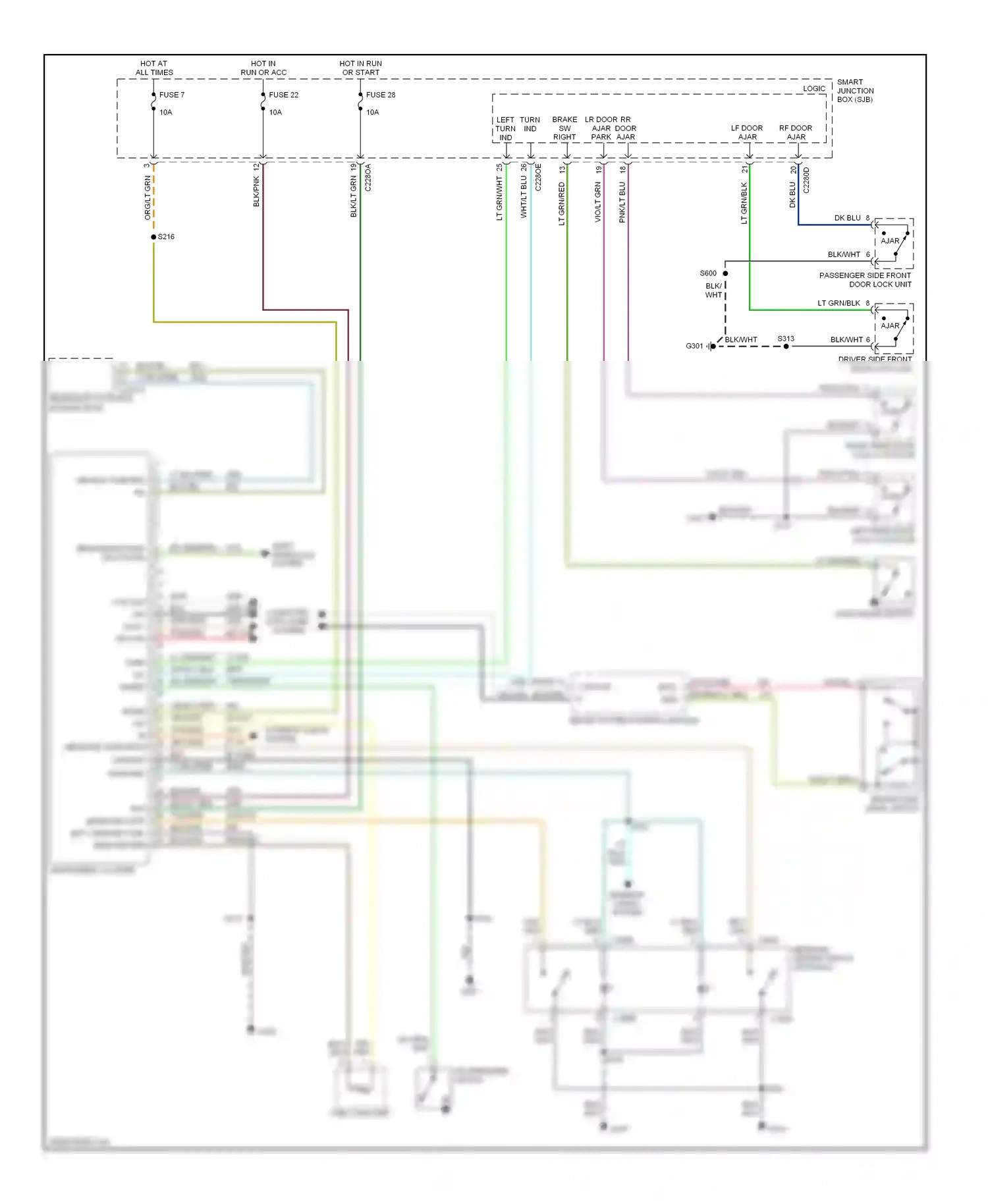 Ford Escape I facelift (2004-2007) restraints control module (rcm) wiring diagram  (2 of 5)