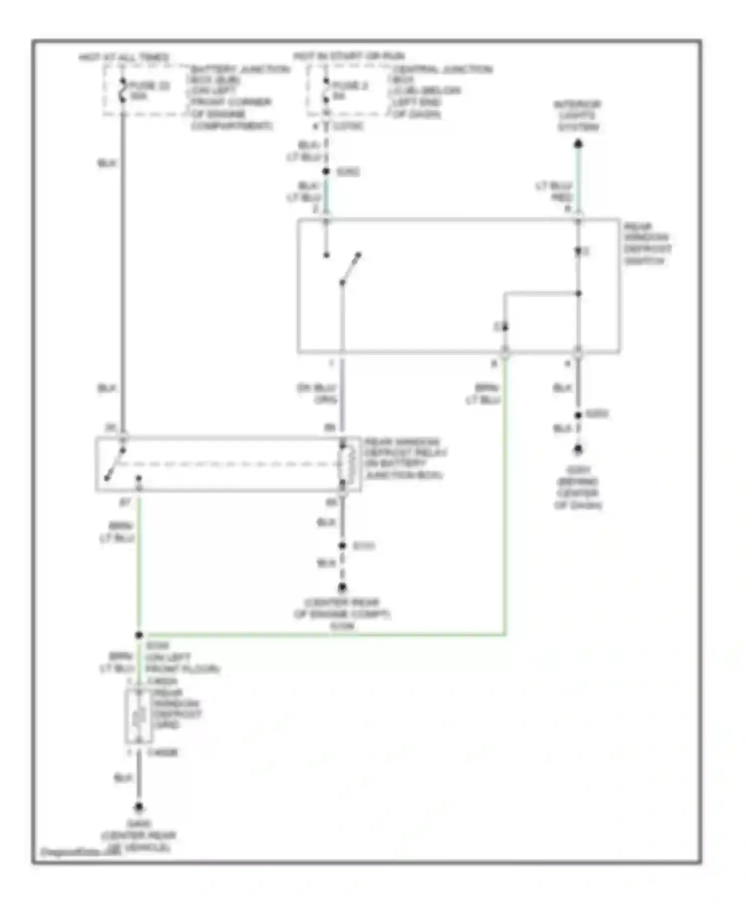 Escape Ford I (2000-2004): Defogger circuit