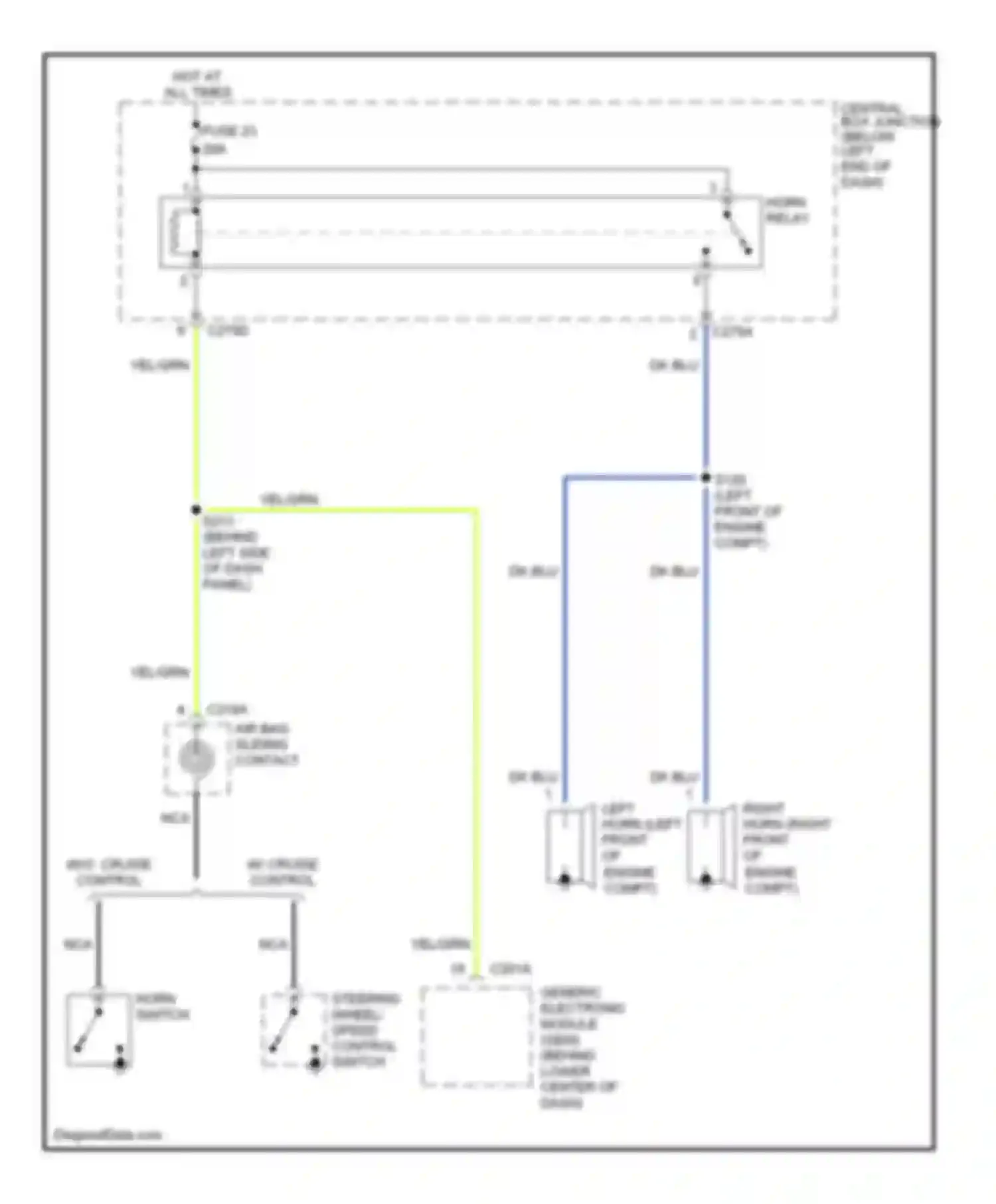Escape Ford I (2000-2004): Horn circuit