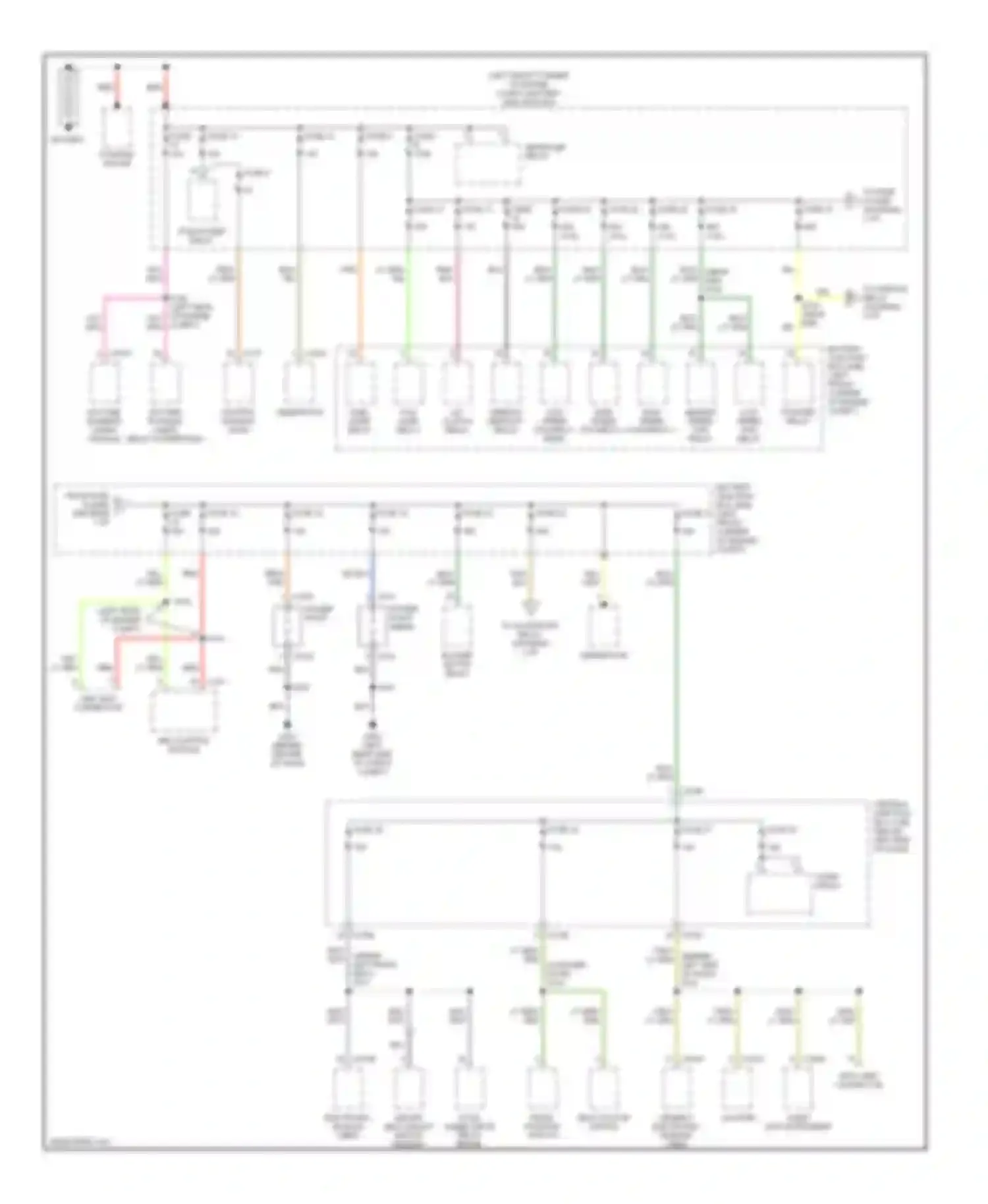Escape Ford I (2000-2004): Power distribution circuit (1 of 3)