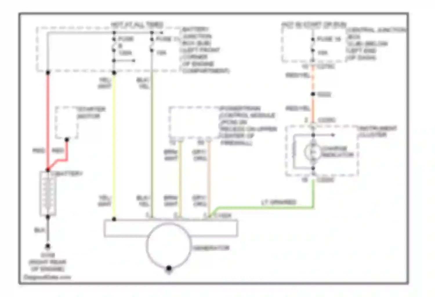 Escape Ford I (2000-2004): 2.0l, charging circuit