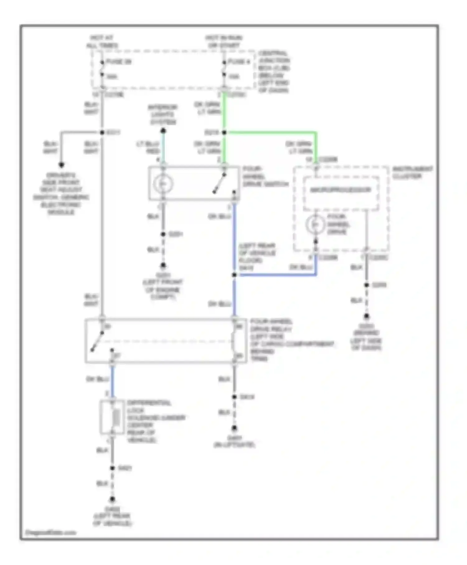 Wiring diagram hot in run or start for Ford Escape I (2000-2004) (11 of 22)