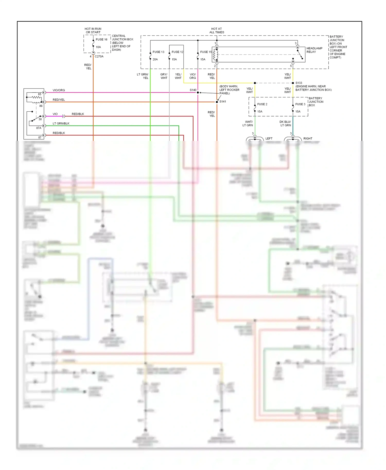 Ford Escape I (2000-2004) (left kick panel) wiring diagram  (5 of 14)