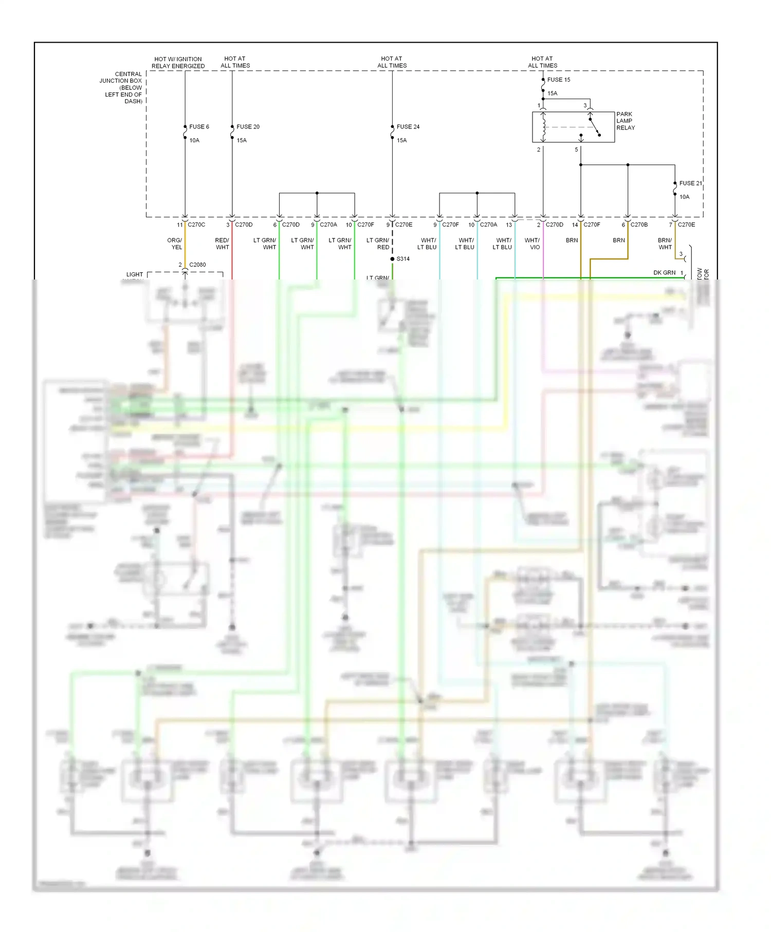 Ford Escape I (2000-2004) (left kick panel) wiring diagram  (2 of 14)
