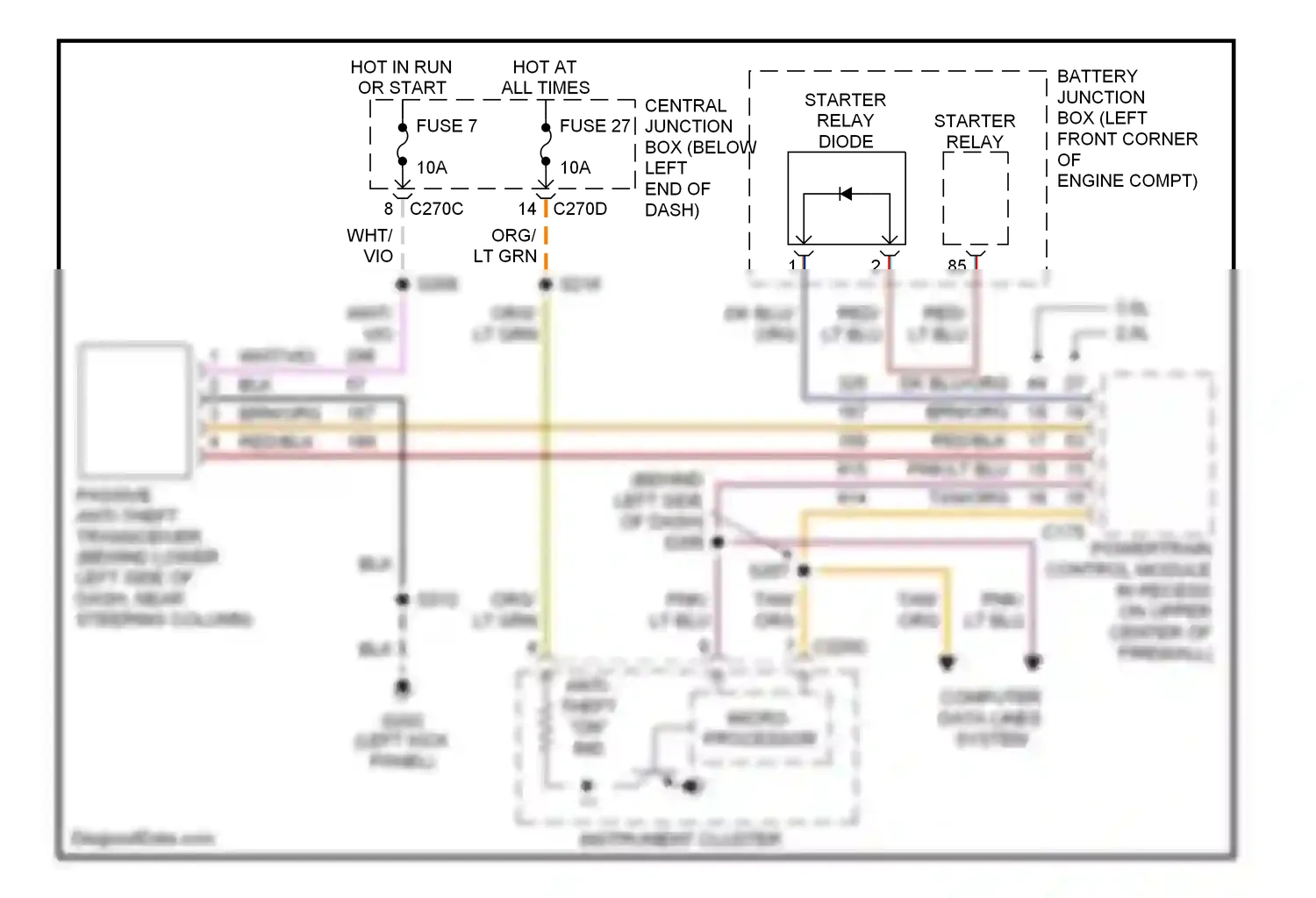 Ford Escape I (2000-2004) (left kick panel) wiring diagram  (10 of 14)
