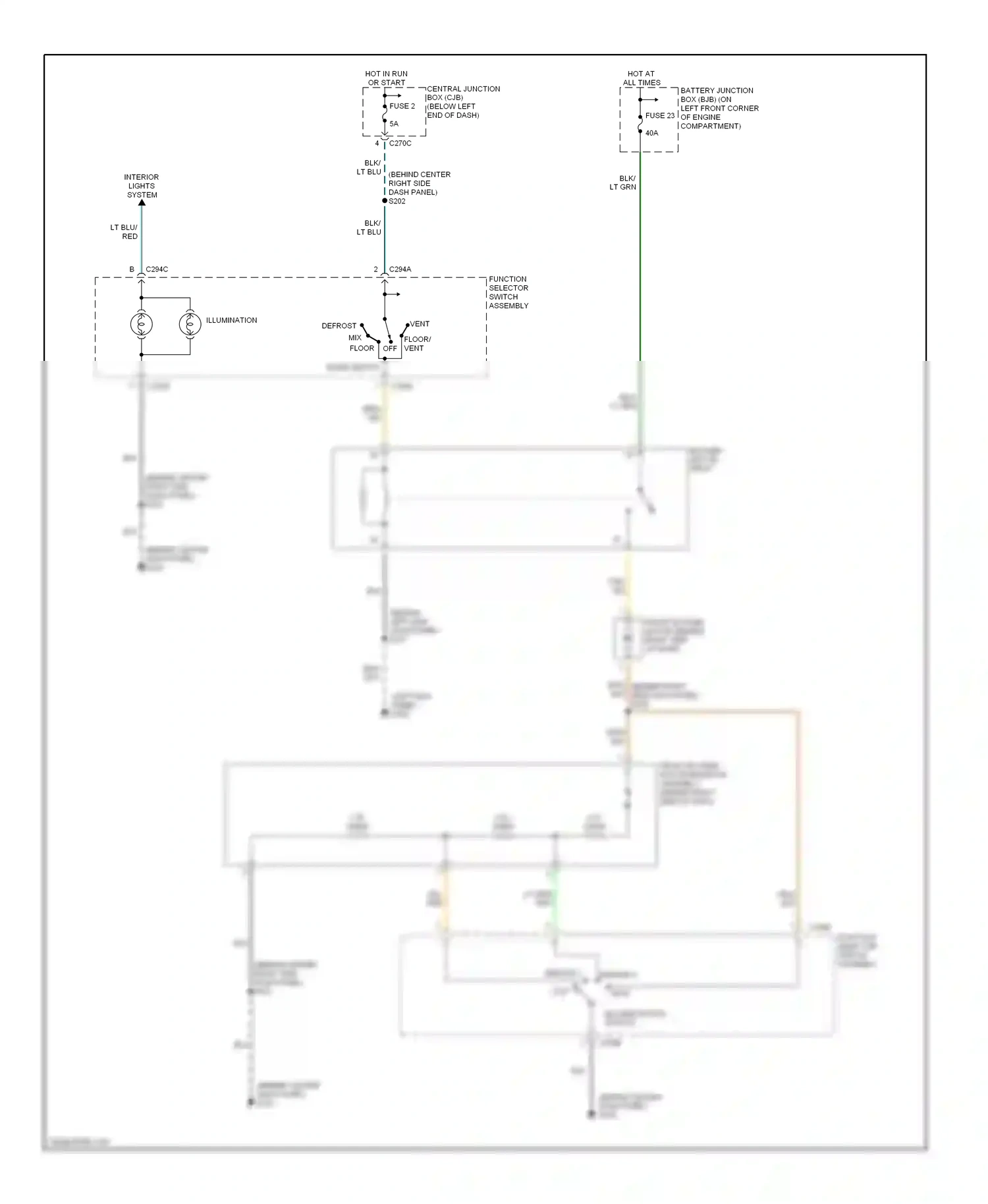 Ford Escape I (2000-2004) (left kick panel) wiring diagram  (7 of 14)