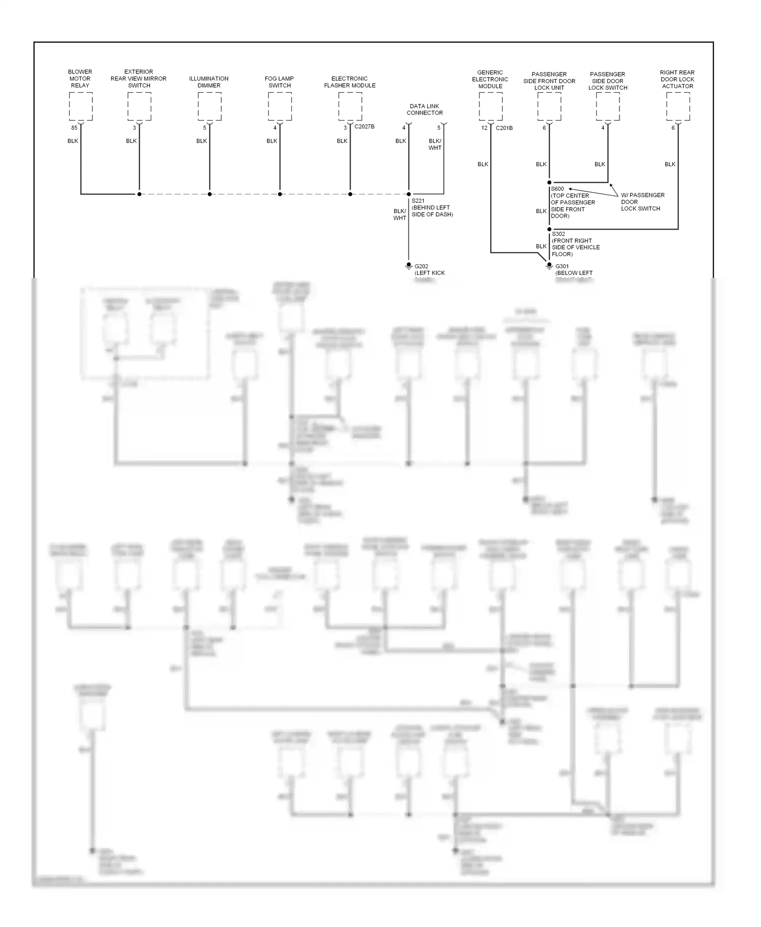 Ford Escape I (2000-2004) (left kick panel) wiring diagram  (4 of 14)