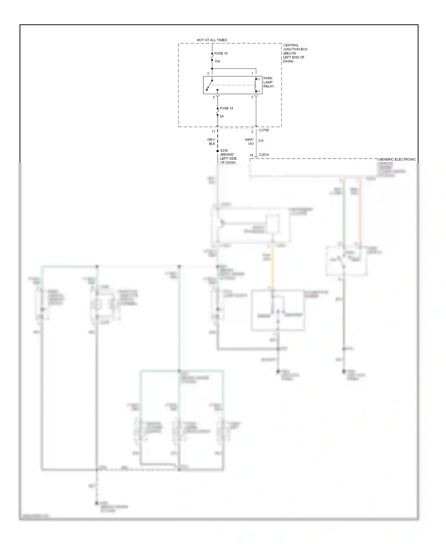 Ford Escape I (2000-2004) (left kick panel) wiring diagram  (11 of 14)