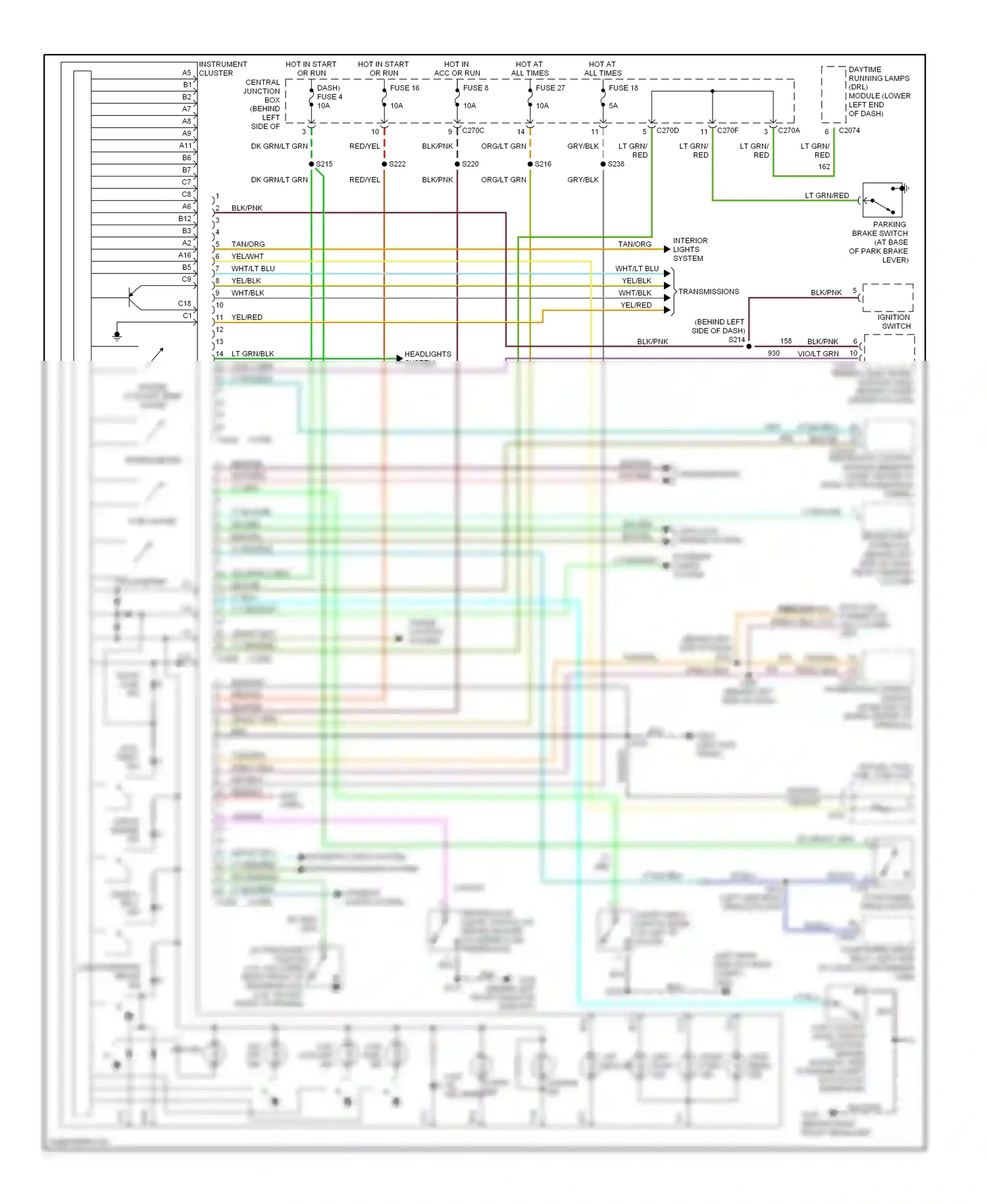Ford Escape I (2000-2004) (left kick panel) wiring diagram  (9 of 14)