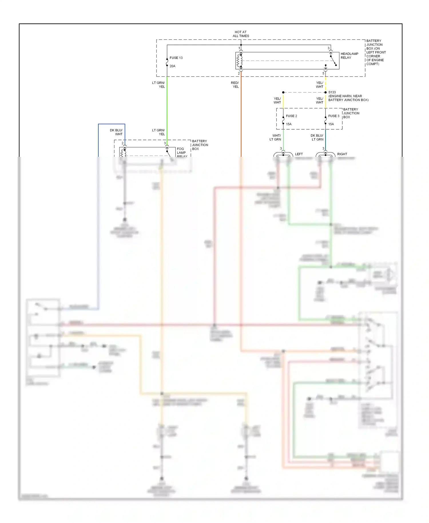 Ford Escape I (2000-2004) (left kick panel) wiring diagram  (6 of 14)