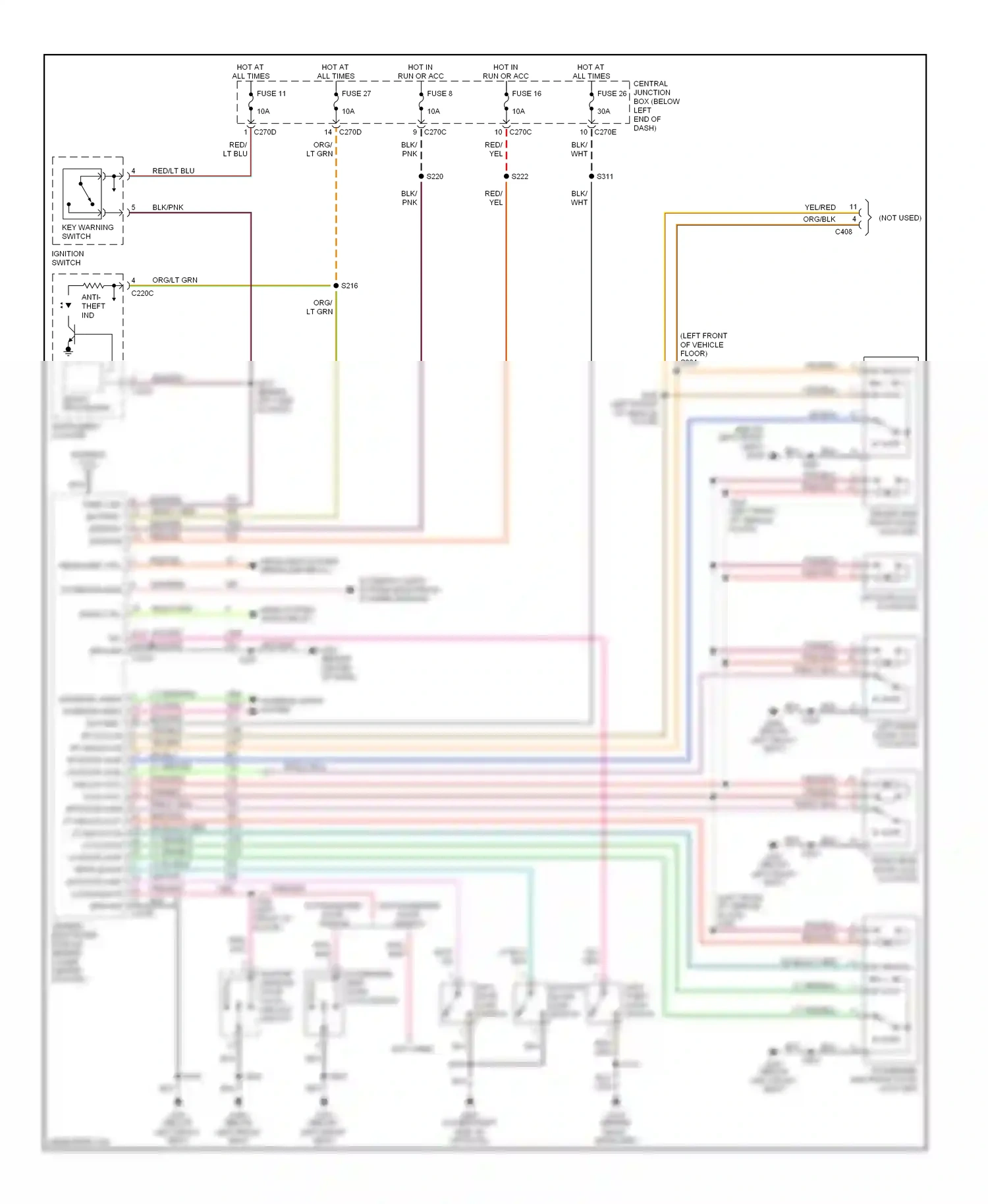 Ford Escape I (2000-2004) lock wiring diagram  (1 of 4)