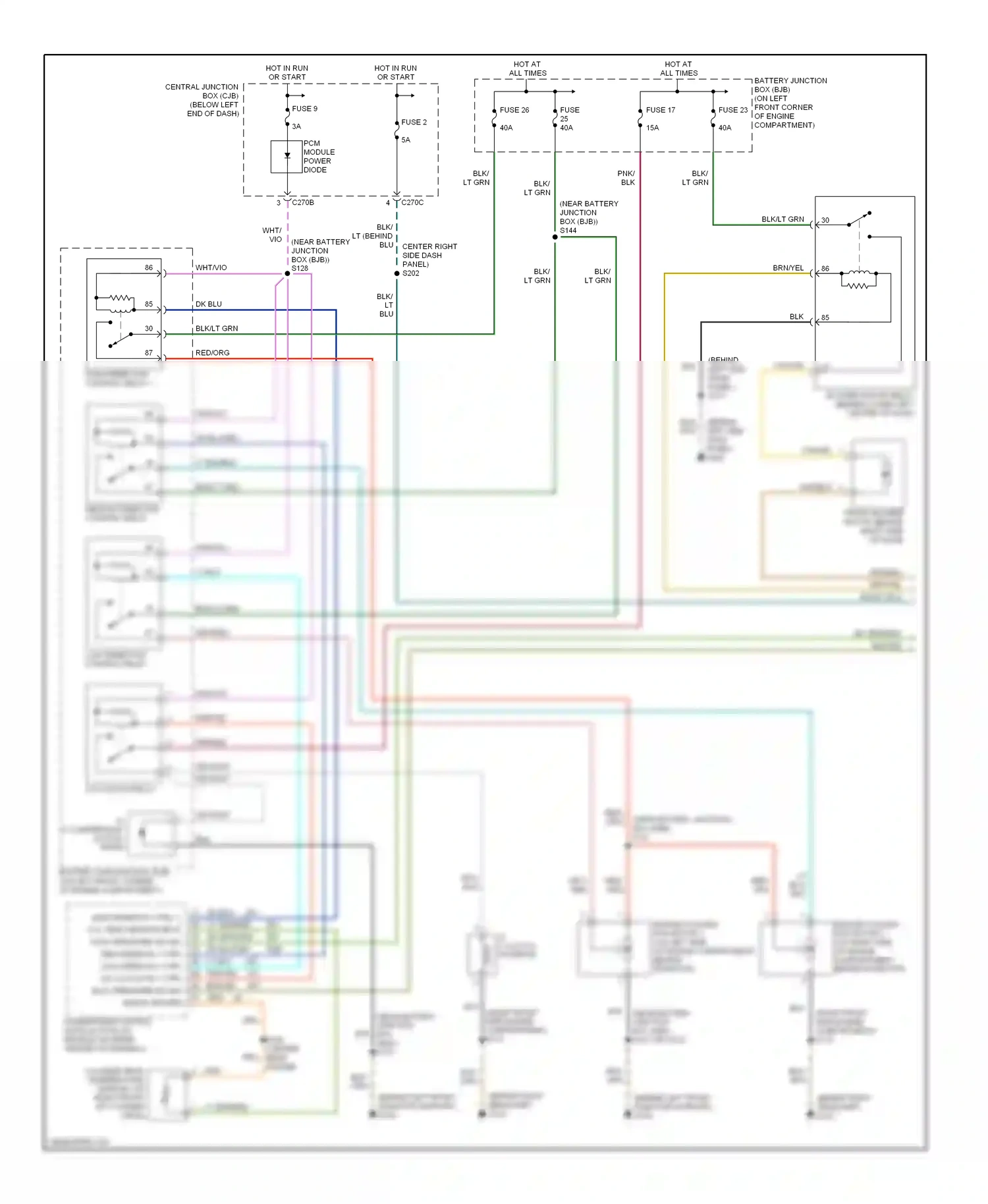 Ford Escape I (2000-2004) (right front side engine compartment) wiring diagram  (1 of 4)