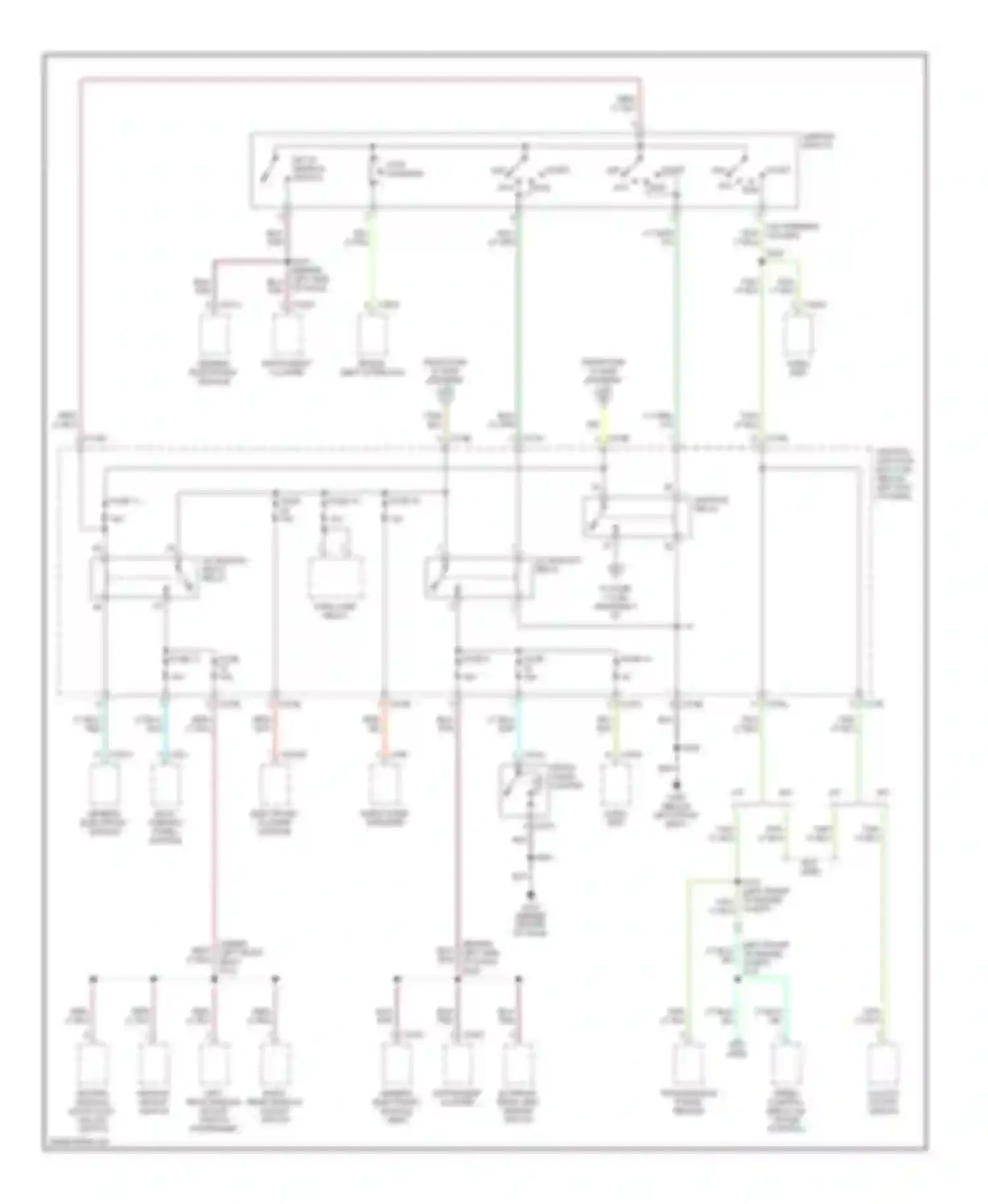 Wiring diagram right rear window adjust switch for Ford Escape I (2000-2004) (1 of 2)