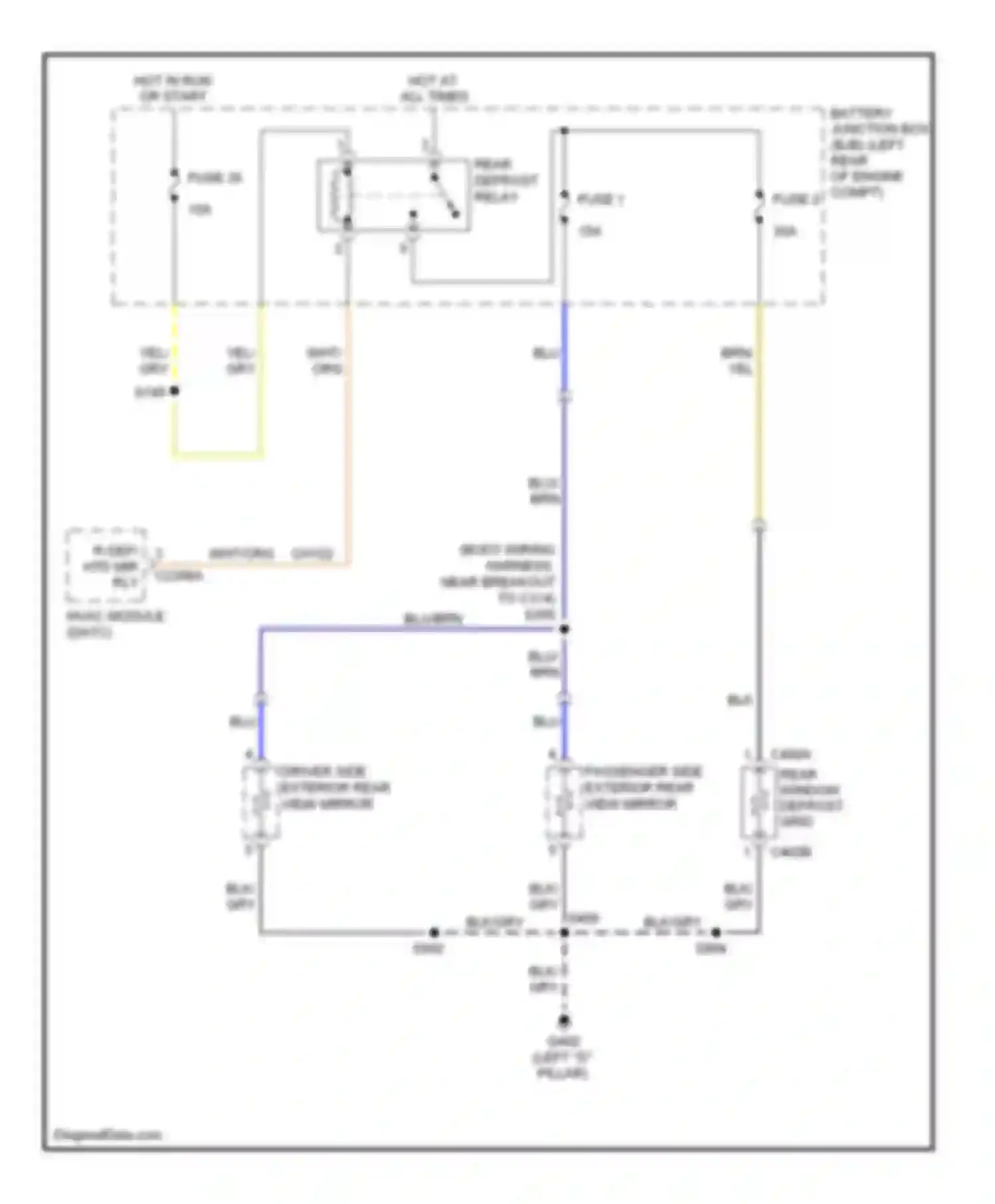 Escape Ford II (2007-2012): Defoggers circuit, hybrid