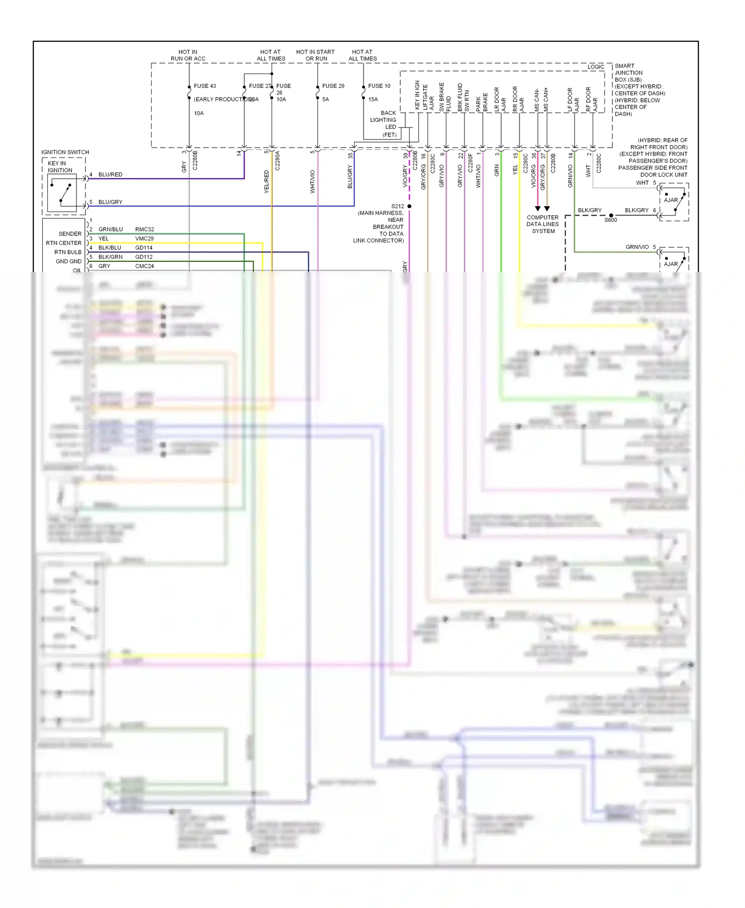 Ford Escape II (2007-2012) compass wiring diagram  (1 of 1)