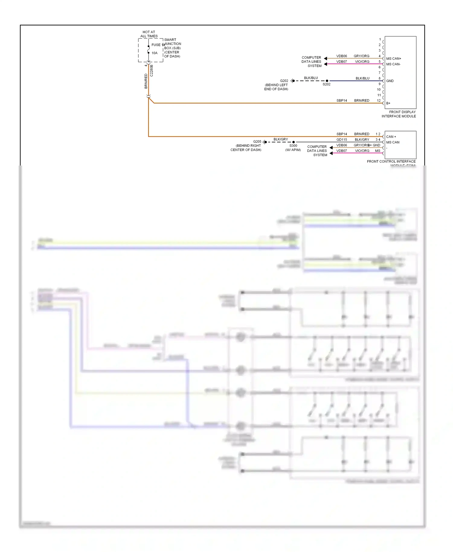 Ford Escape II (2007-2012) front control interface module (fcim) wiring diagram  (4 of 5)
