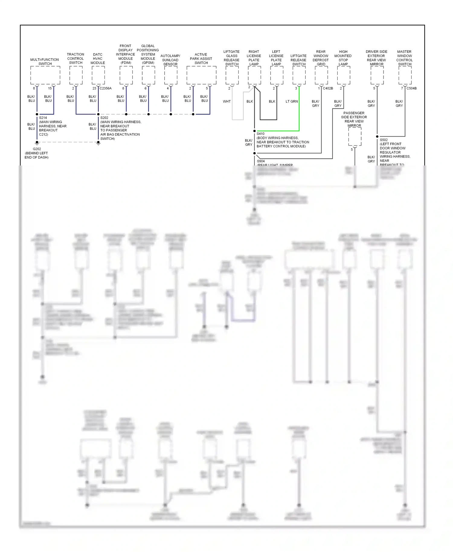 Ford Escape II (2007-2012) front display interface module (fdim) wiring diagram  (2 of 3)