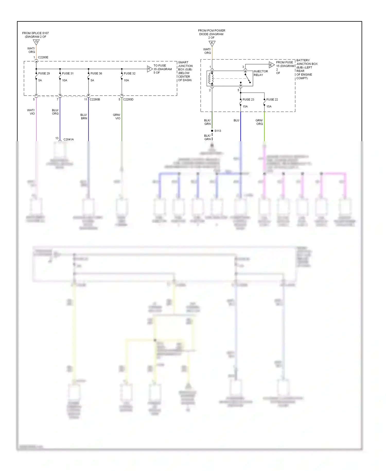 Ford Escape II (2007-2012) restraints control module (rcm) wiring diagram  (2 of 2)