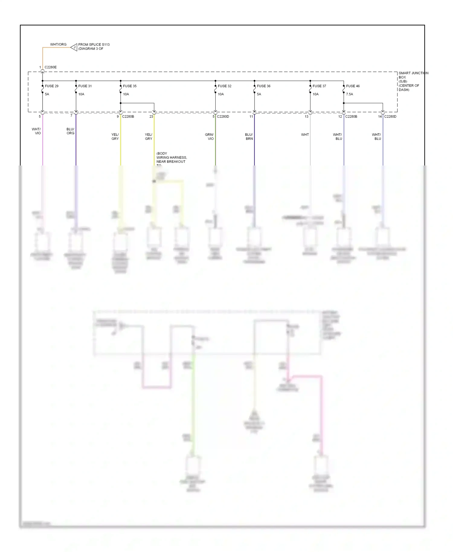 Ford Escape II (2007-2012) restraints control module (rcm) wiring diagram  (1 of 2)