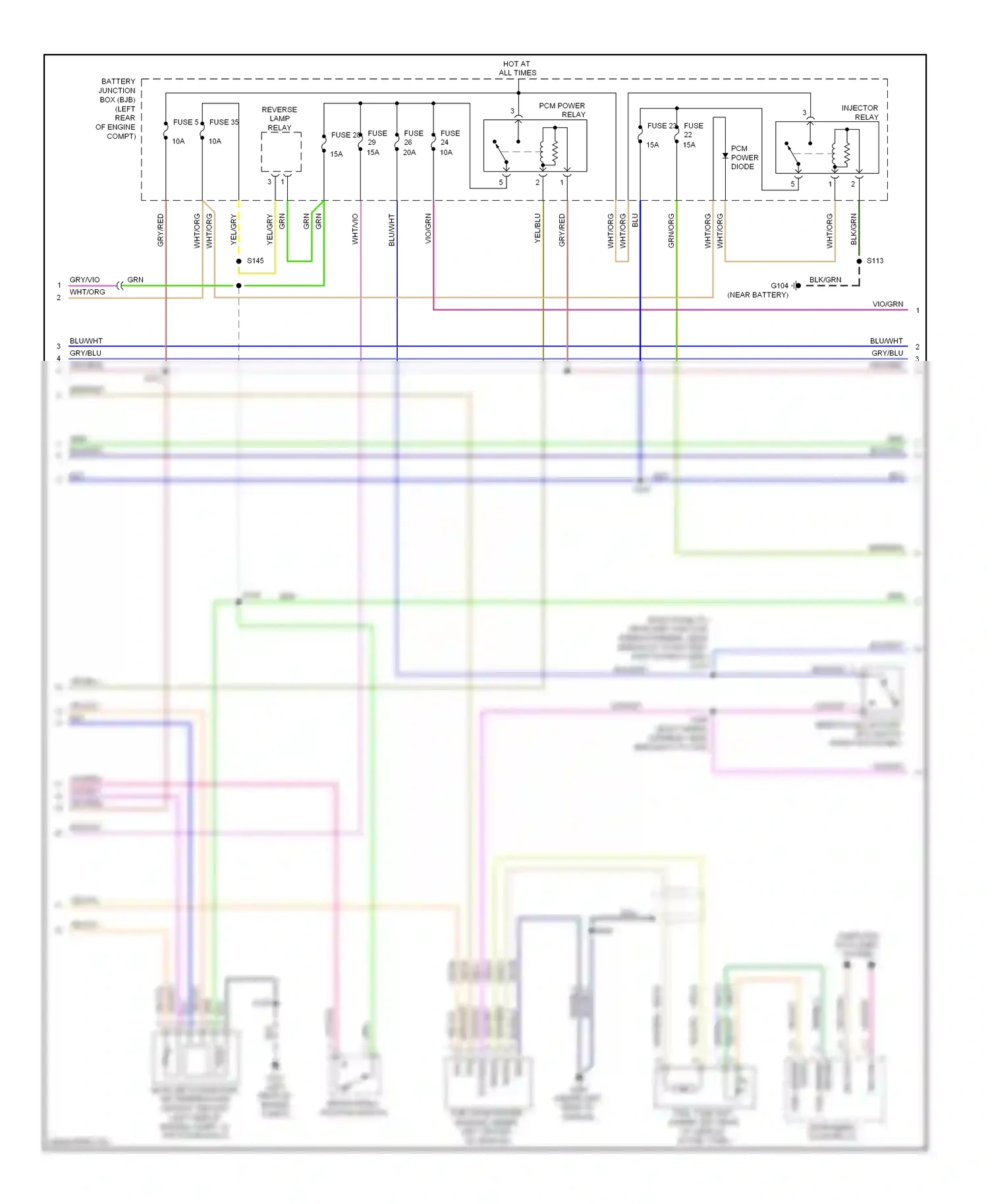 Ford Escape II (2007-2012) return wiring diagram  (2 of 3)