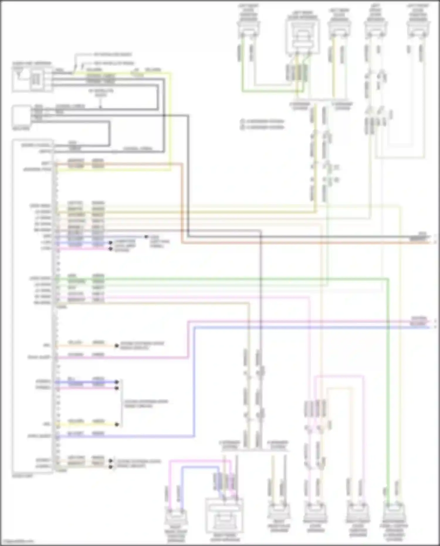 Wiring diagram 6 speaker system for Ford Escape III facelift (2015-2019) (1 of 2)