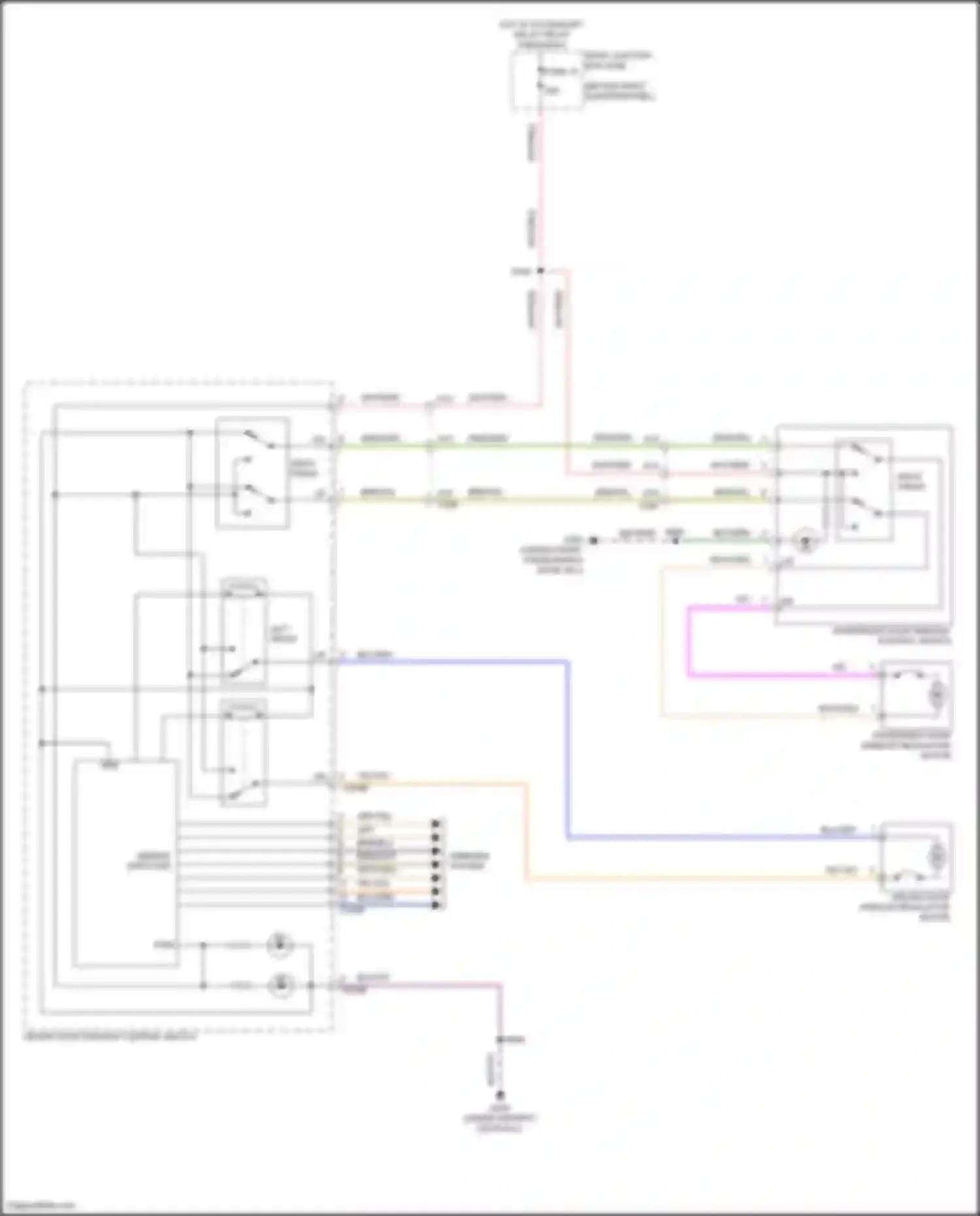 Wiring diagram passenger door window control switch for Ford Escape III facelift (2015-2019) (4 of 5)